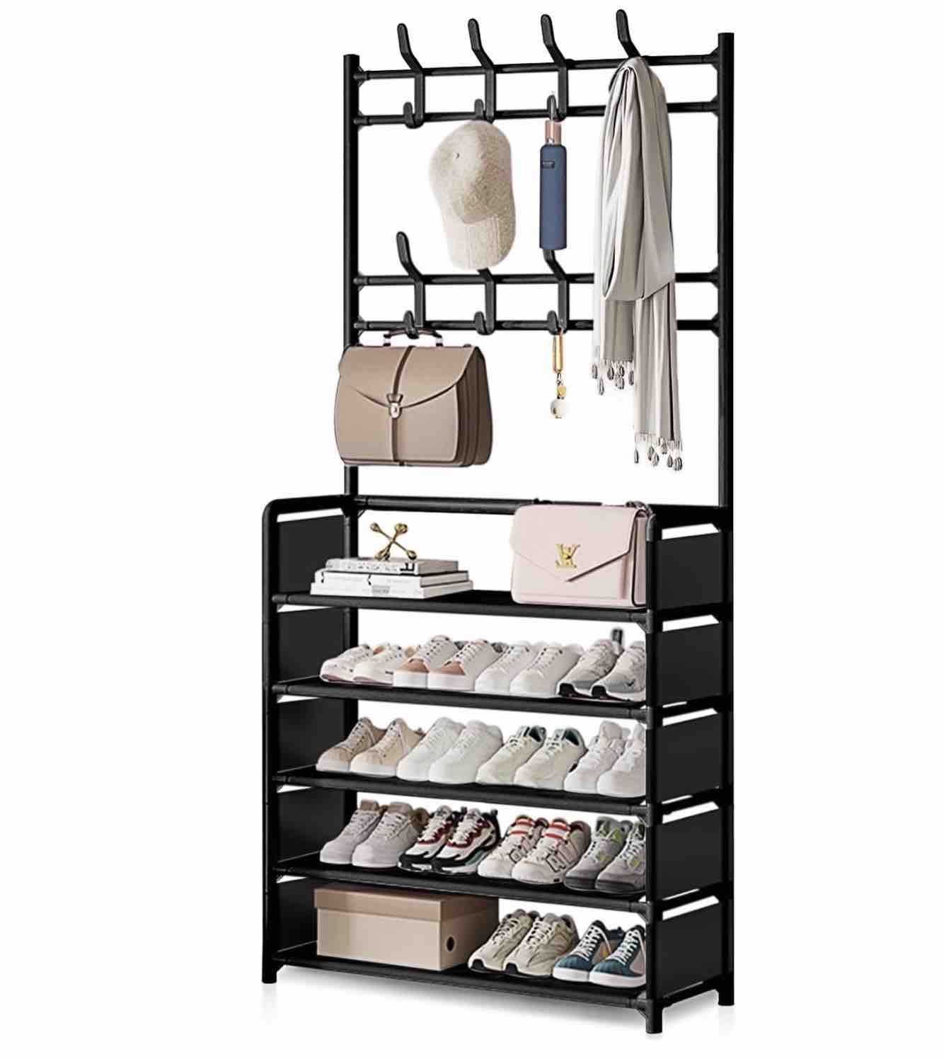 Condition photo showing Good Condition for Brochao 5-Tier Dust-Proof Freestanding Shoe Rack  Black