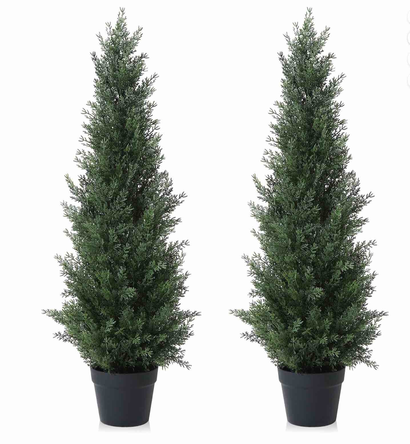 artificial cedar tree 3 ft artificial cedar topiary trees for outdoors potted fake cypress tree faux evergreen plants for home porch decor