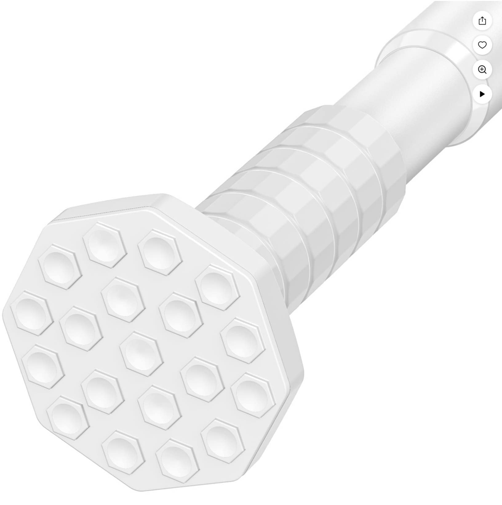 giracoa octagon tension curtain rod 51-148 inches  heavy duty no drill adjustable rod with 12 white rings  matte white