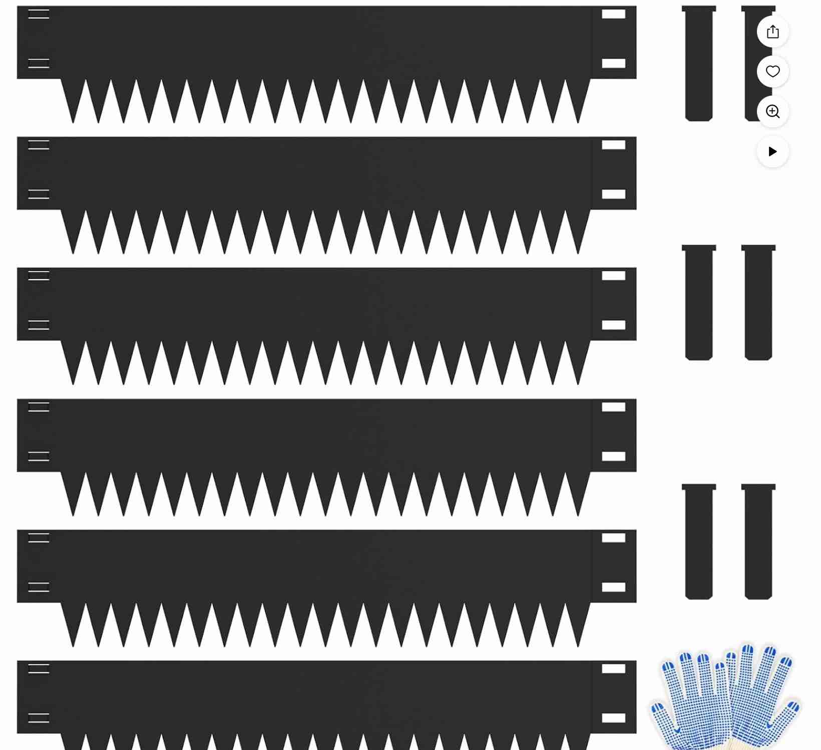 10 inch steel garden edging borders, 40" l x 10" h strips metal landscape edging - bendable metal edging with 6 clips edge for landacaping lawn yard (20ft total, black)