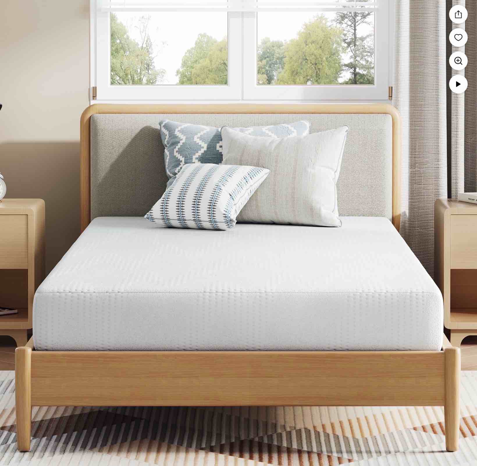 avenco victoria 6" medium gel memory foam cooling motion isolation mattress, twin size