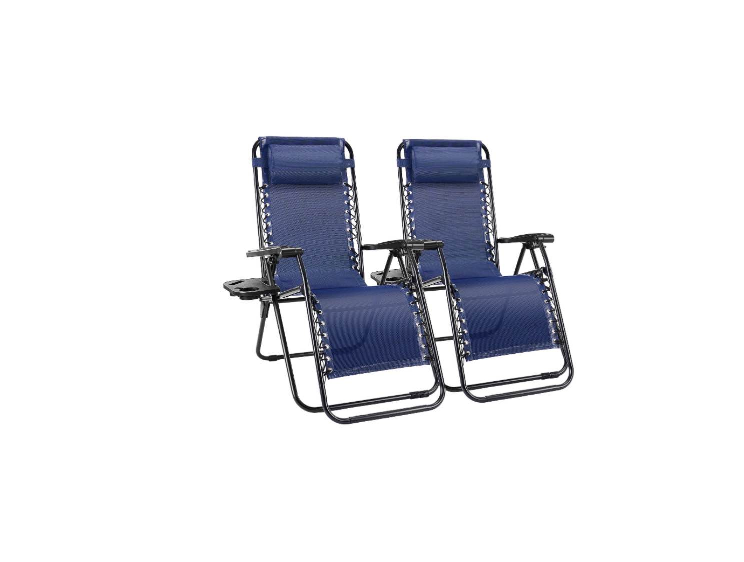 edx zero gravity chair outdoor lounge chair?suitable for beach terrace pool patio  blue 2-pack