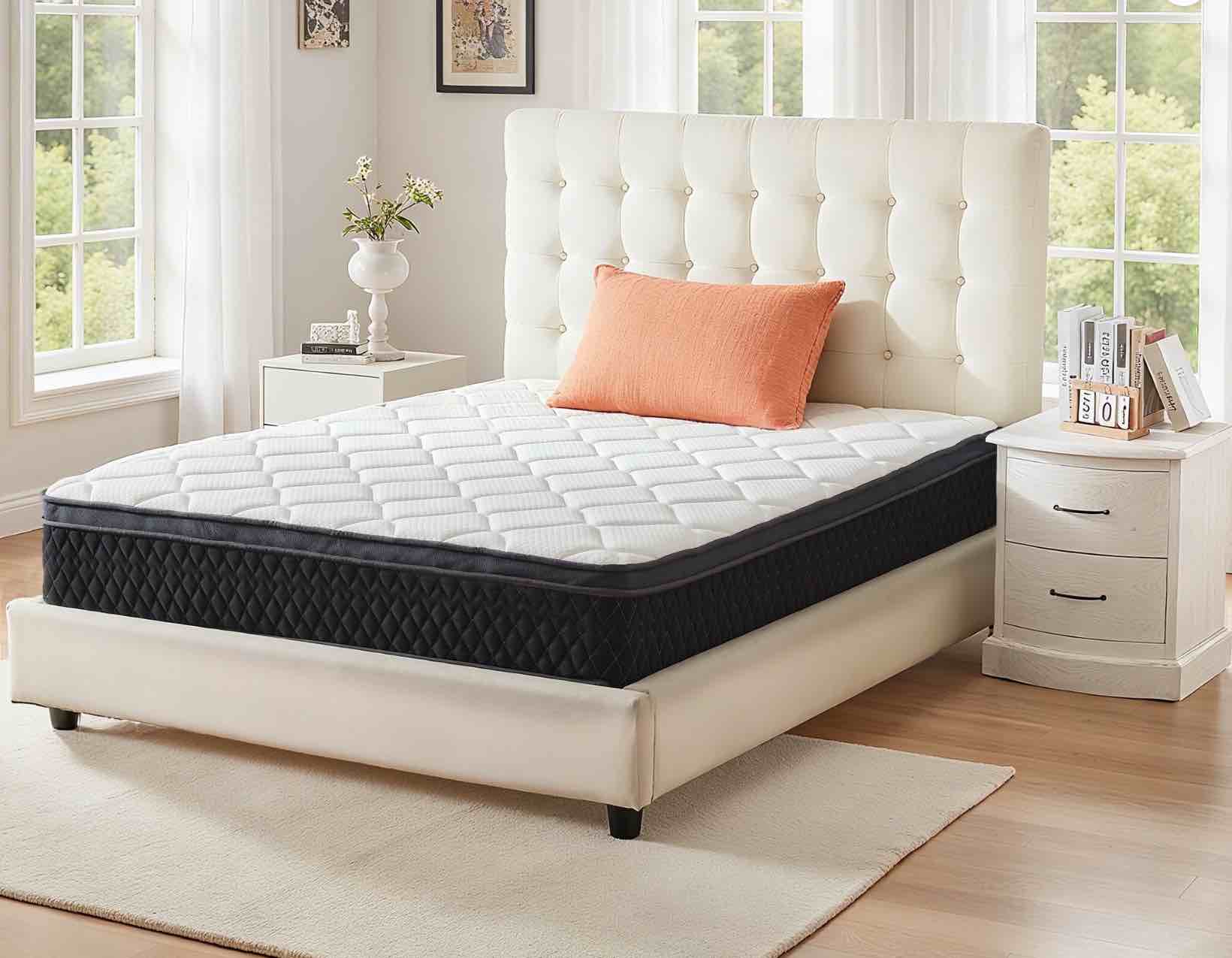 EDX 10 Inch Twin Mattress with Individually Pocketed Springs, Memory Foam Hybrid Mattress in a Box for Isolate Motion, CertiPUR-US Certified