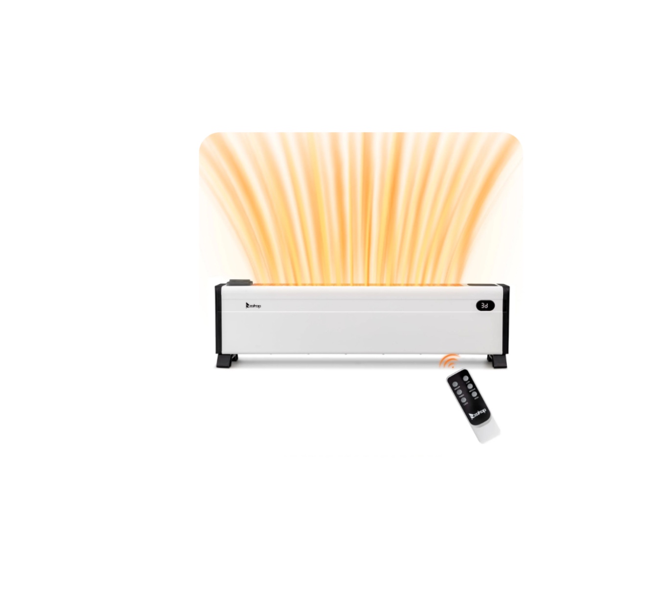 Ktaxon 32 Baseboard Heater 1500W Electric Baseboard Space Heater with 3 Heat Settings Remote Control Built-in Humidifier 12H Timer Tip-Over Switch for Indoor Bedroom Office Home White