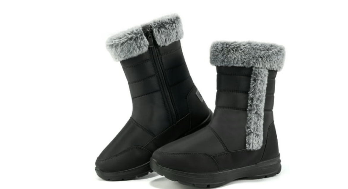 Women s Mid Calf Waterproof Winter Snow Boots Warm Faux Fur Lined Fashion Hiking Boots