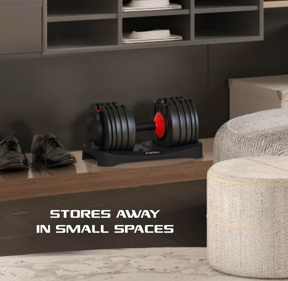 FitRx SmartBell XL, 90lb Adjustable Dumbbell Set with Quick-Select Weights for Home Gym