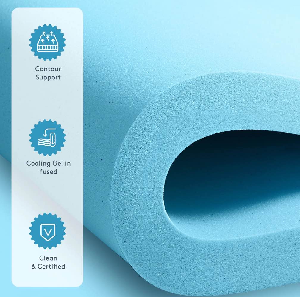 king size dual layer 4 inch memory foam mattress topper  2 inch gel memory foam and 2 inch cooling pillow top mattress pad cover for back pain  medium support