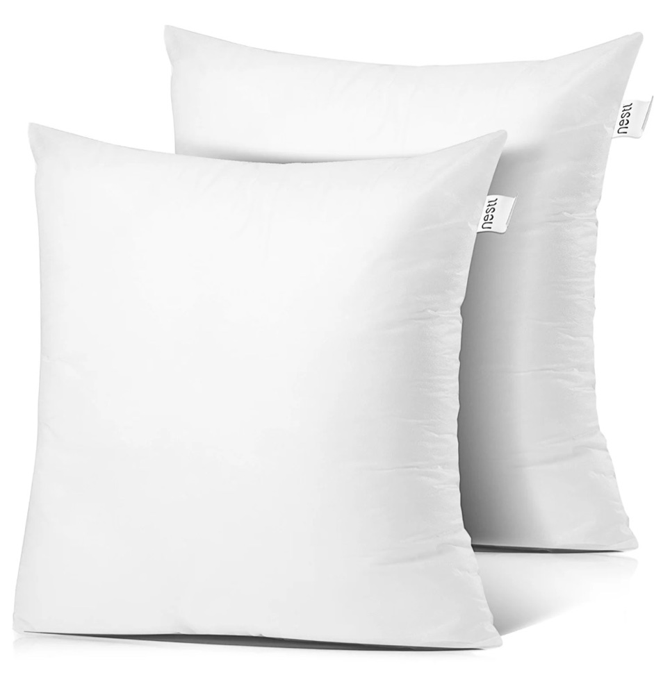 nestl throw pillow inserts decorative square pillow forms  28x28 pillow insert 2 pack  white