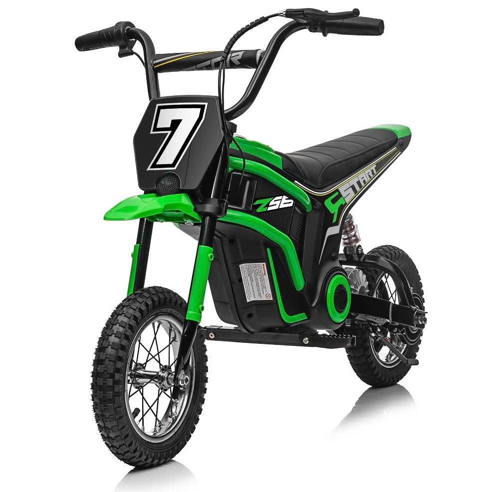 24v dirt bike,neche 250w electric powered motorcycle,ride on dirt rocket with shock absorption suspension for kids age 13+,green