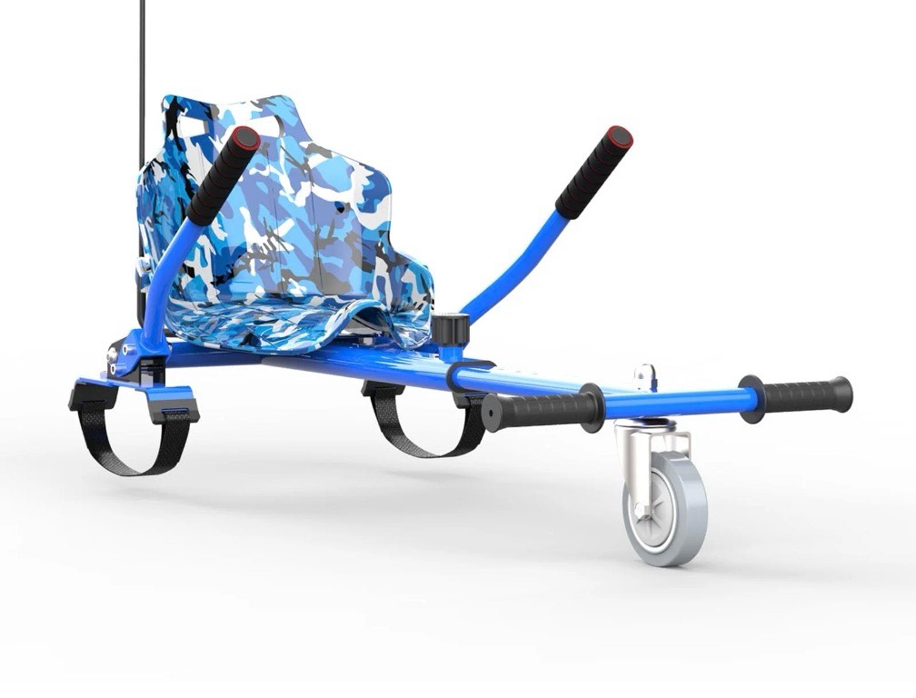 evercross hoverboard go kart  hoverboard seat attachment with adjustable frame length for 6.5  8  10  hoverboard  suitable for kids & adults  camouflage blue