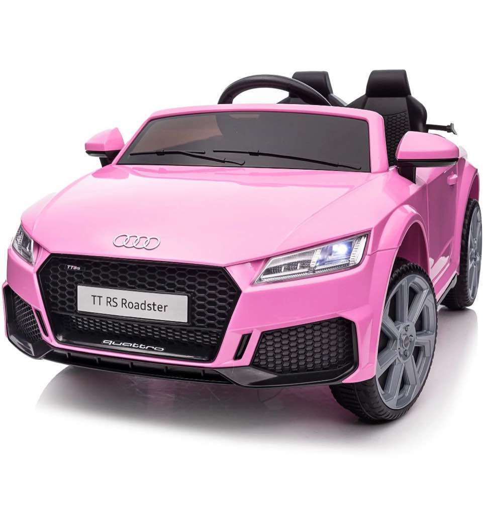 hikiddo electric ride on car for kids, licensed audi 6v ride on toy for toddlers age 2-5 with remote, bluetooth - pink