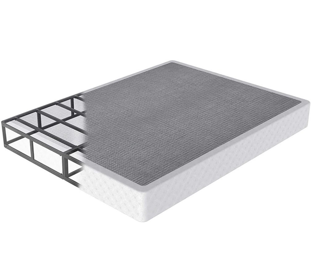 qftime 9" metal king box spring, mattress foundation, heavy-duty, easy assembly
