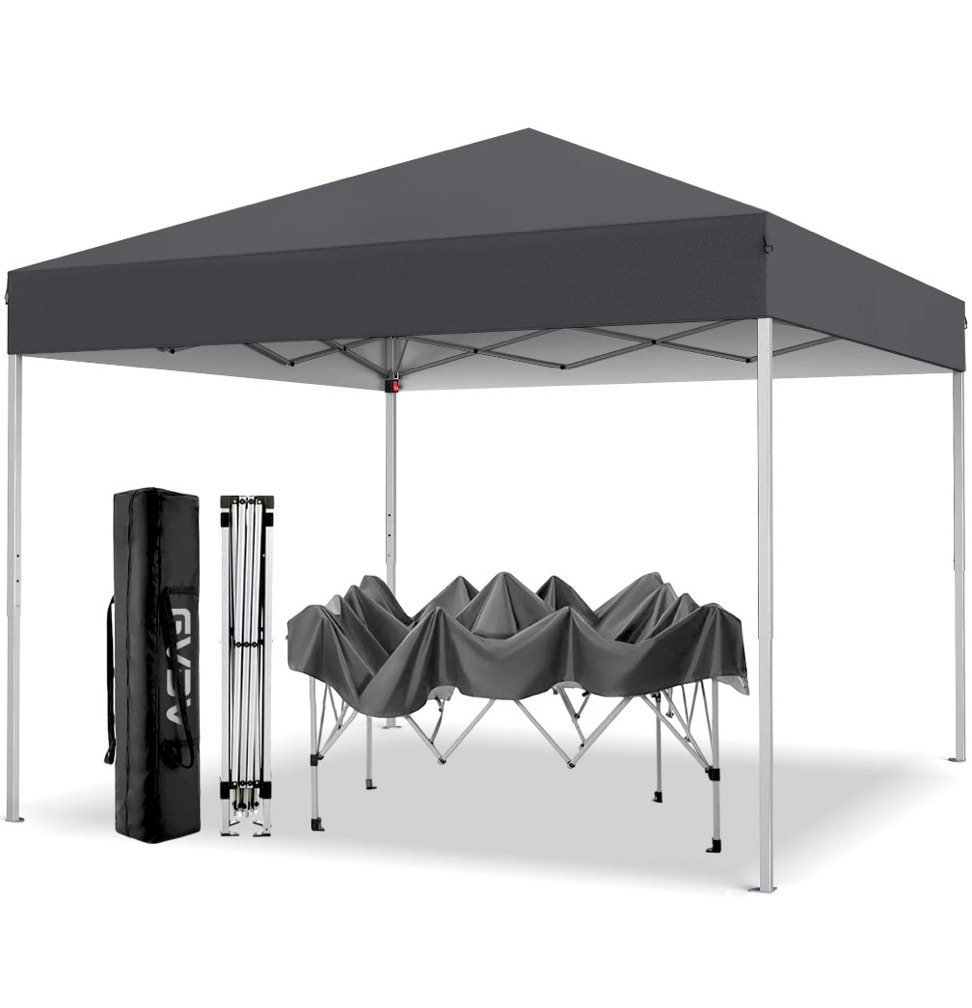 gvdv canopy tent, 10x10 ft easy pop up outdoor canopy tent, portable straight leg gazebo instant canopy