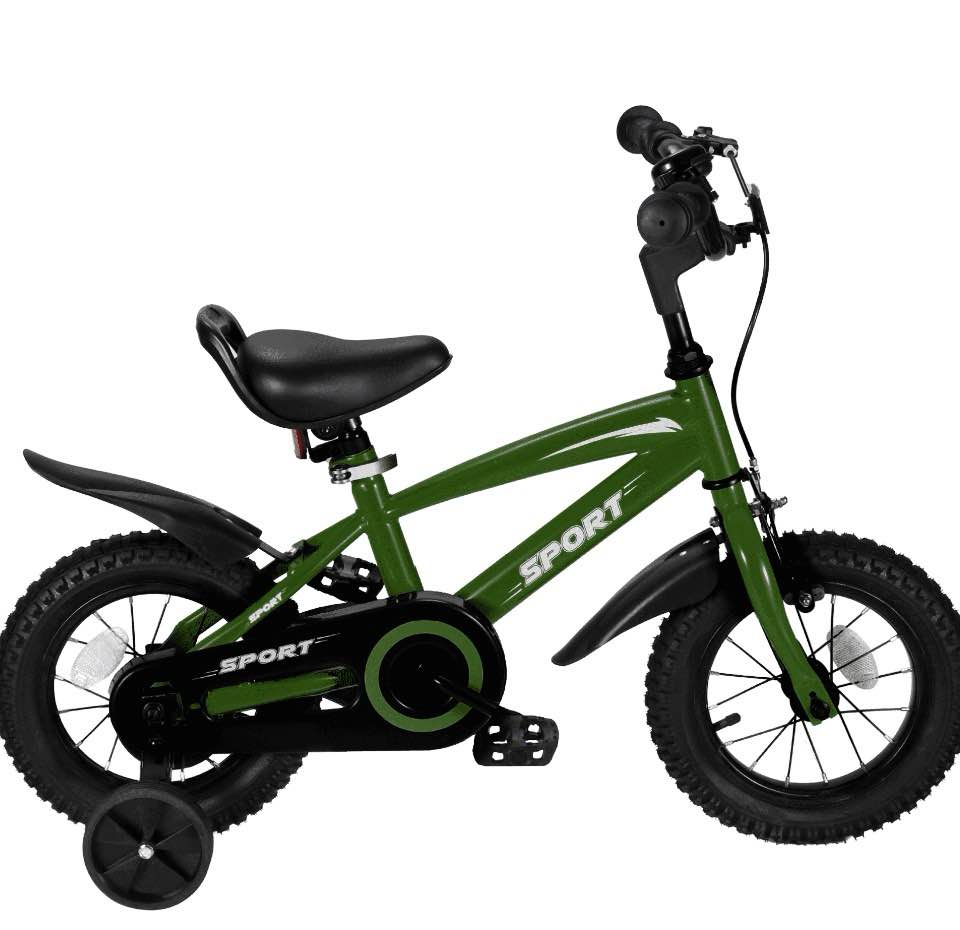 naipo 12 in kid bike green for boys girls with trainning wheels sturdy frame adjustable seat