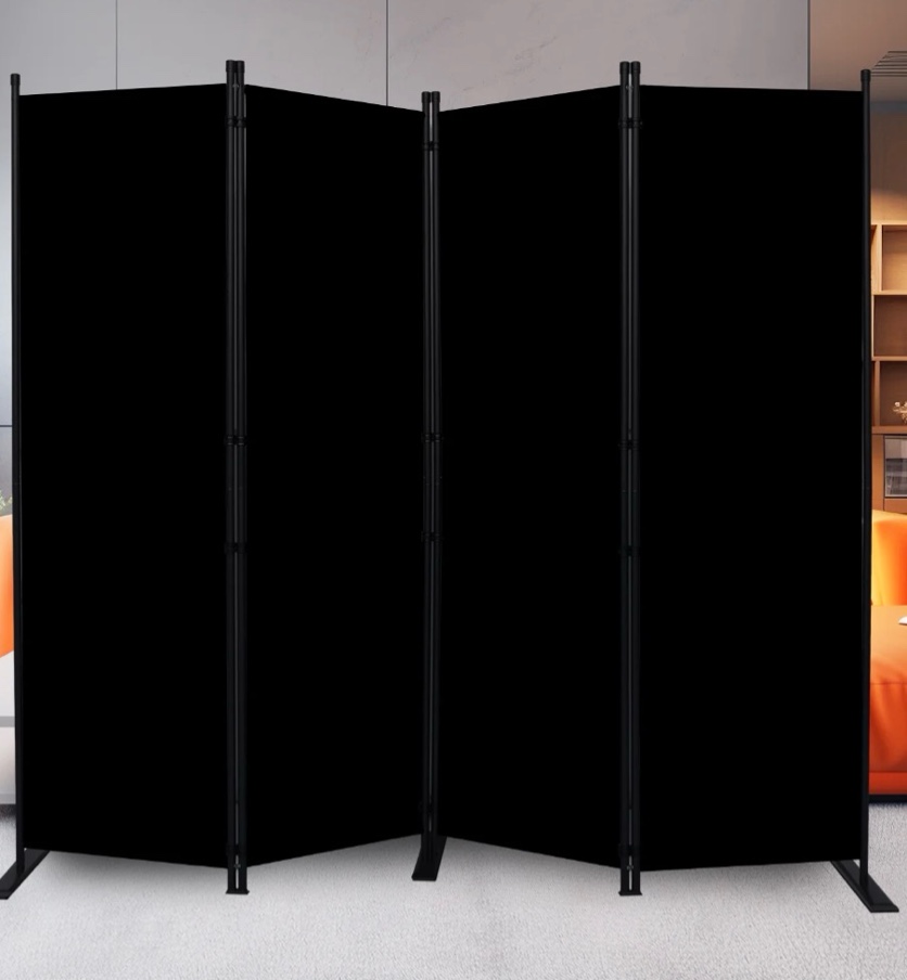 room divider folding privacy sceens 4 panel partition room dividers 88'' room divider wall screen, upgrade (wider feet) portable temporary wall for room separation wall divider for room office school