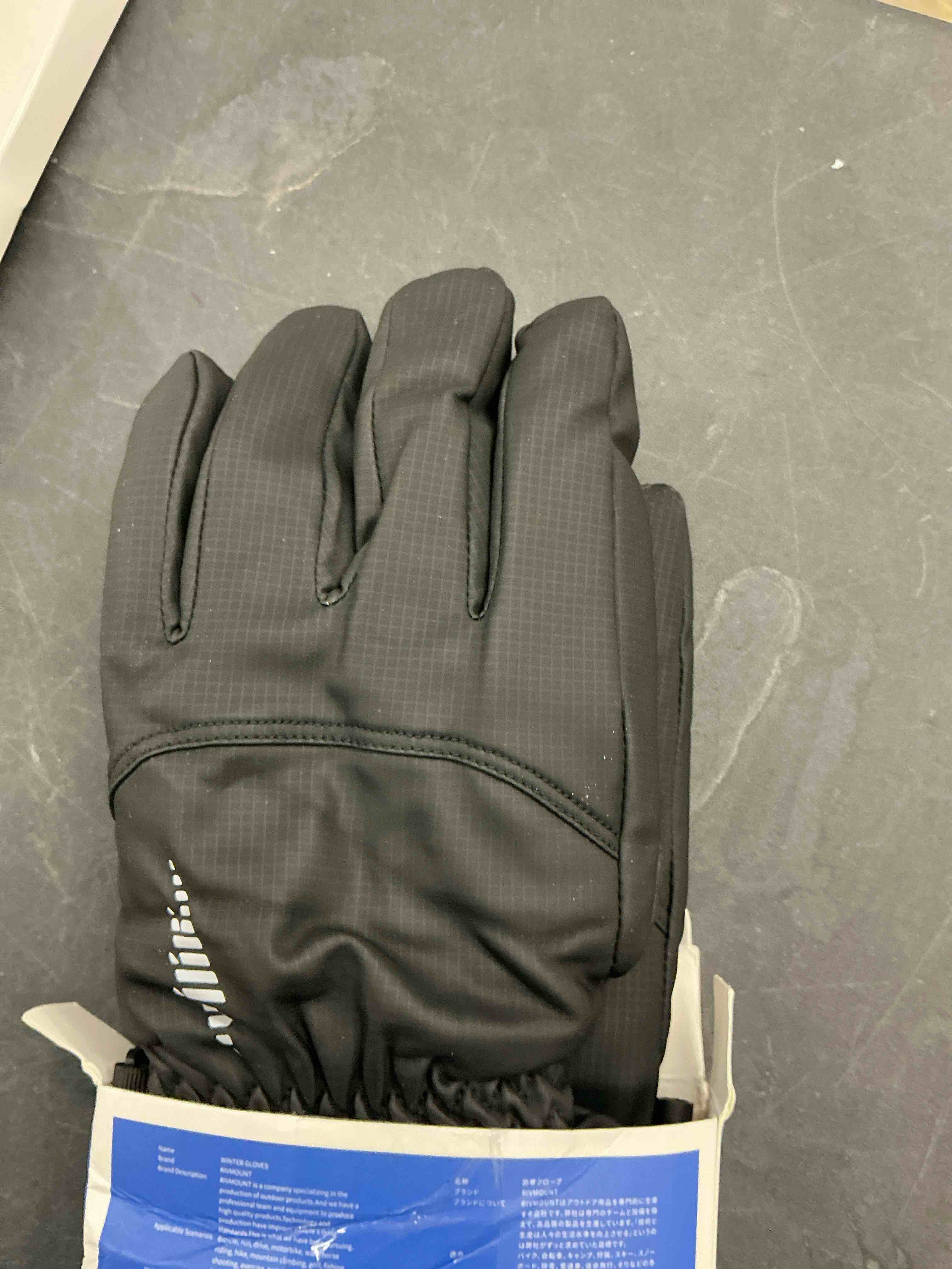 Condition photo showing Good Condition for rivmount Winter Waterproof Ski Snow Warm Gloves for Women Men, Windproof Cold Weather Thermal with Touchscreen Fingers, for Running Driving Cycling Hiking Biking Outdoor Sports Daily Work Black Large