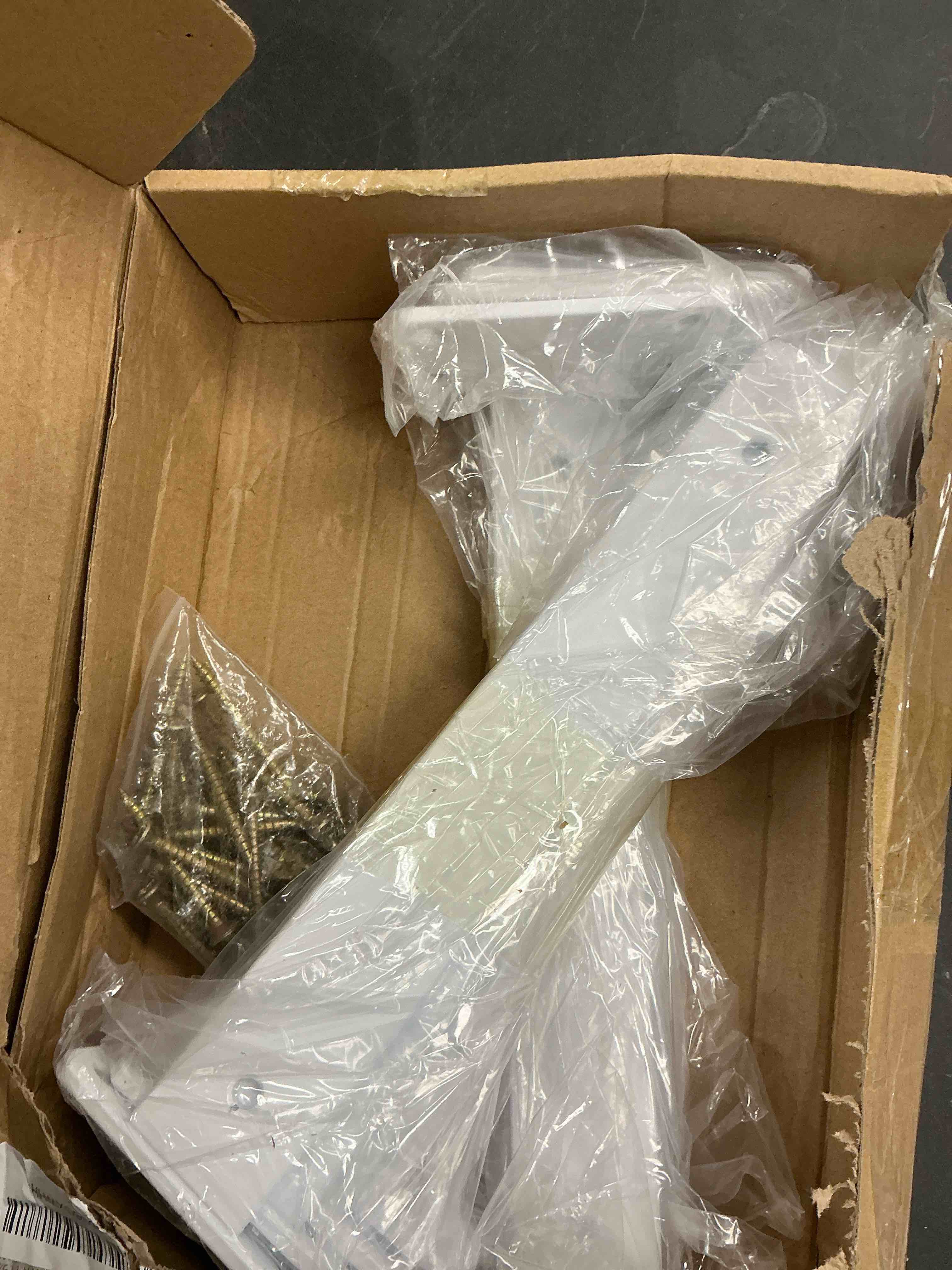 Condition photo showing New/Like New for 8 Pack - 10 inch White Hidden L Shelf Bracket (1/5 Inch Thicked) Iron Floating Shelf Brackets Rustic Industrial Metal Brackets for Shelf Support White 8 Pack 10 Inch