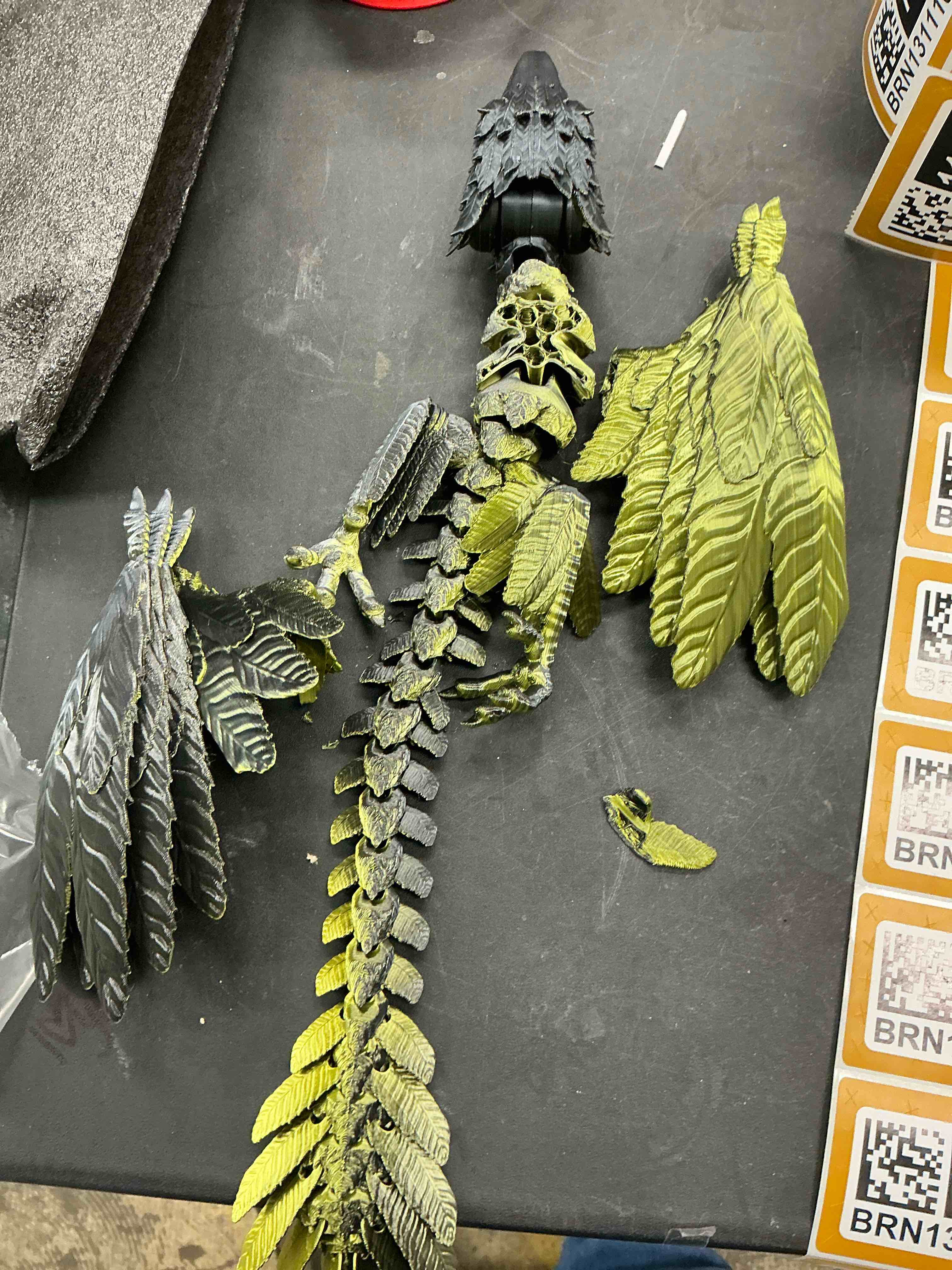 Condition photo showing As Is for ACOCOFE 3D Printed Dragon Feathered Wyvern Dragon Toys,16 inch Large Fidget Articulated Dragon with Wings,Large Desktop Pet 3D Printed Toys (Laser Gold)