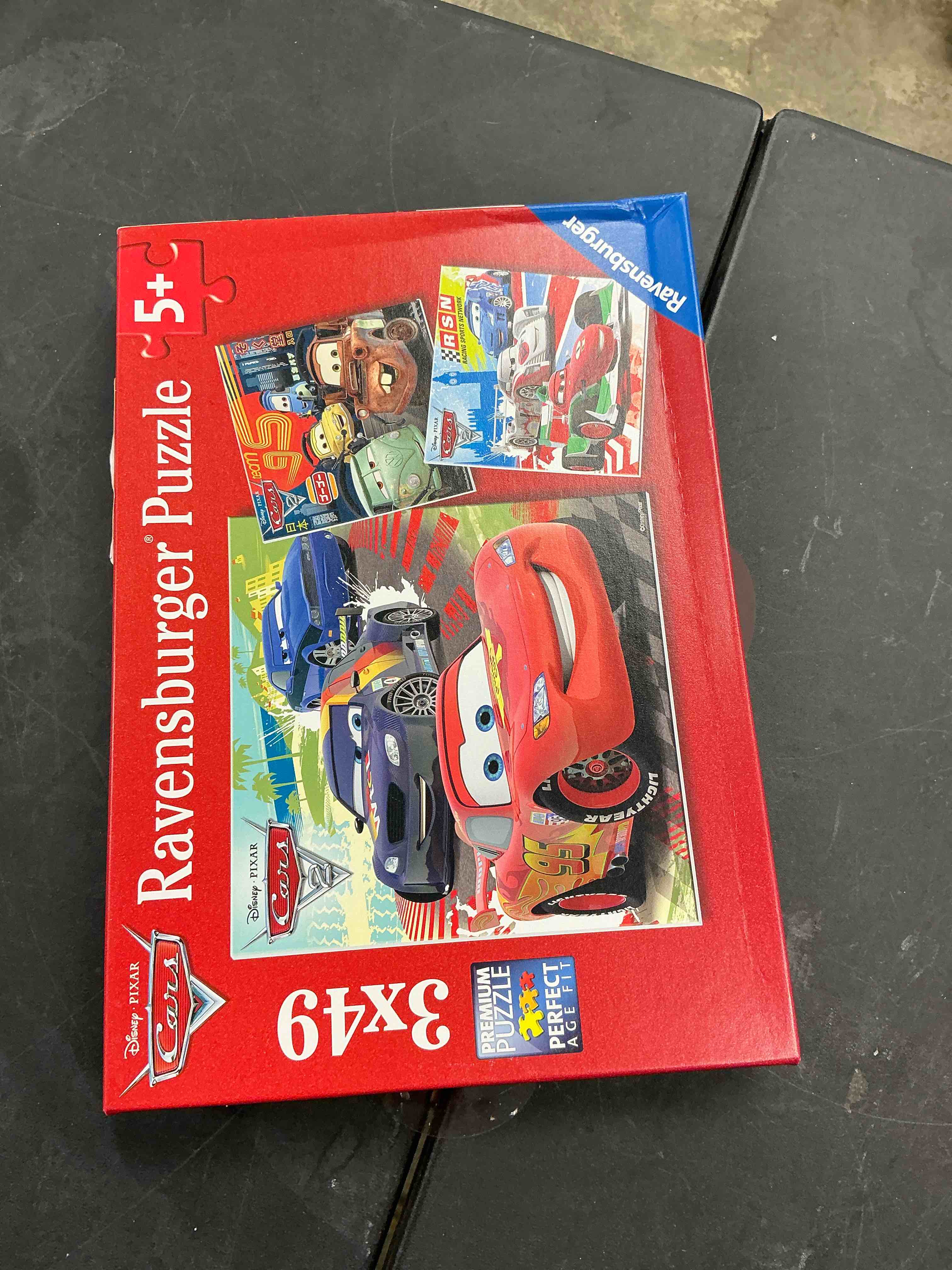 Condition photo showing New/Like New for Ravensburger - Disney Cars: Worldwide Racing Fun - 49 Piece Jigsaw Puzzle 3 Pack Set - Lightning McQueen and More - Larger Pieces - Premium Quality - Ideal Gift - Screen-Free Fun - Children Age 5+
