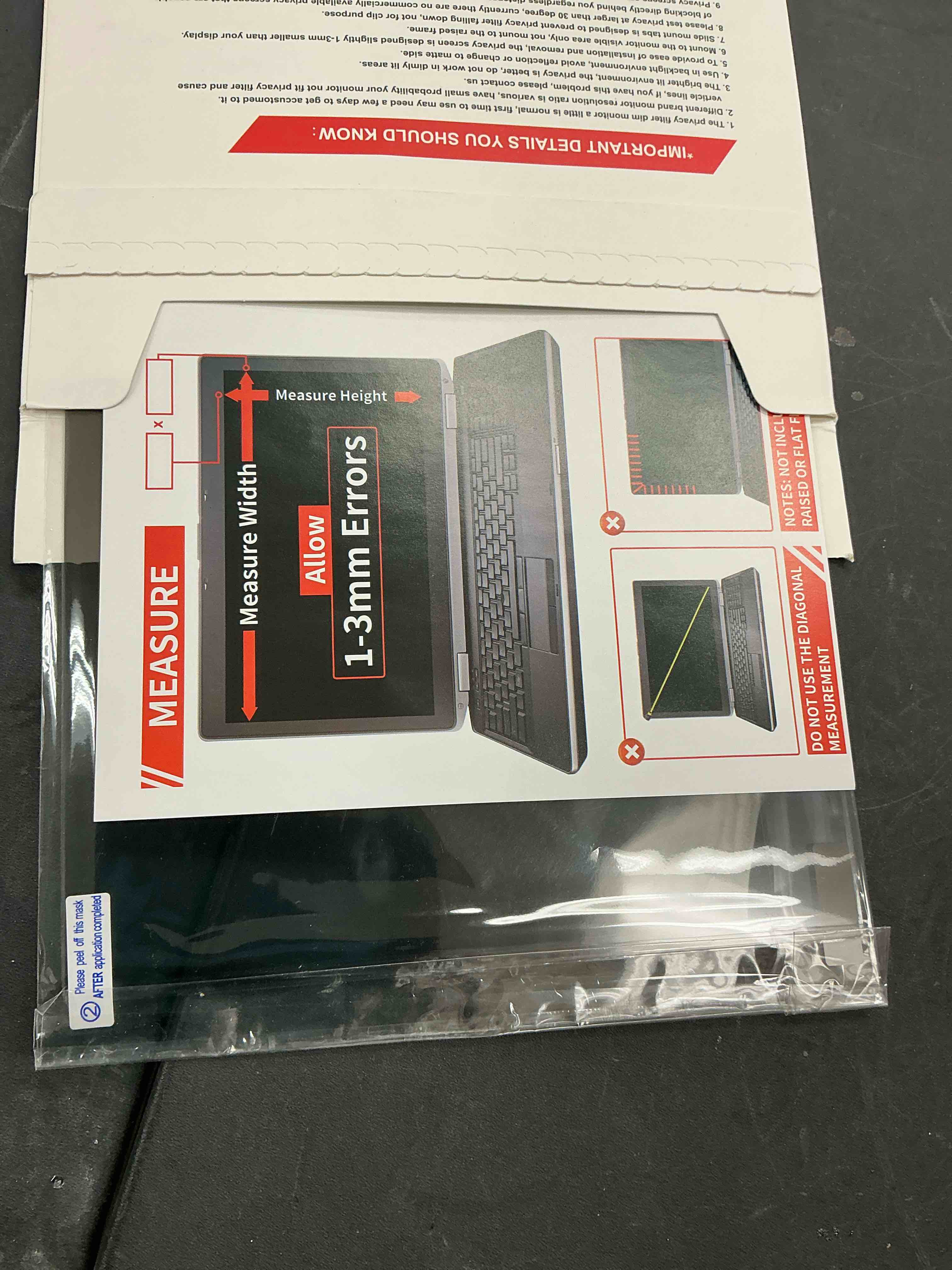 Condition photo showing New/Like New for Magicmoon 15.6" Privacy Filter Screen Protector, Anti-Spy/Glare Film for 15.6 inch Widescreen Notebook Laptop with 16:9 Aspect Ratio (Width x Height:344mmx194mm) 15.6 inch Widescreen (16:9)