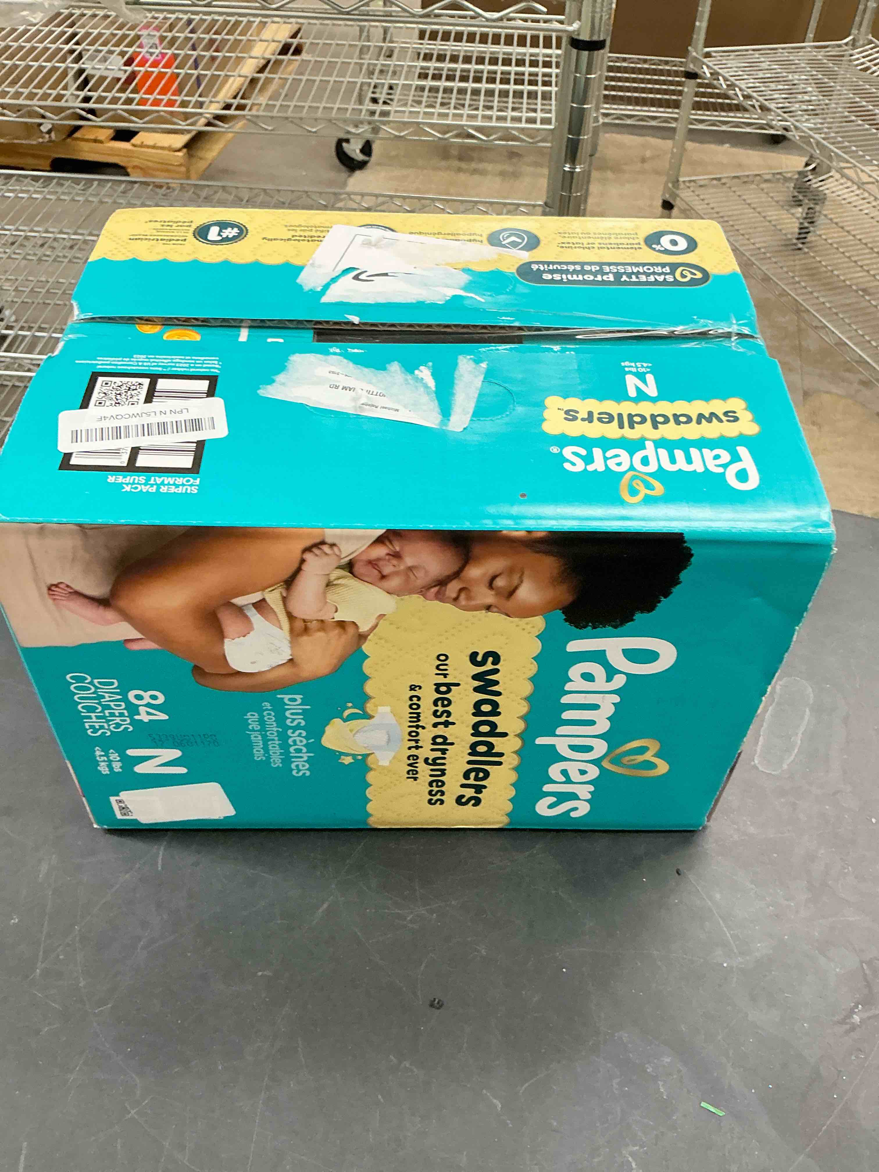 Condition photo showing New/Like New for Pampers Swaddlers Diapers, Size 0 (up to 10 lbs), 84 Count, Absorbent, Keeps Baby Dry and Comfortable, Skin Safe Disposable Baby Diaper (Packaging May Vary) Newborn 84