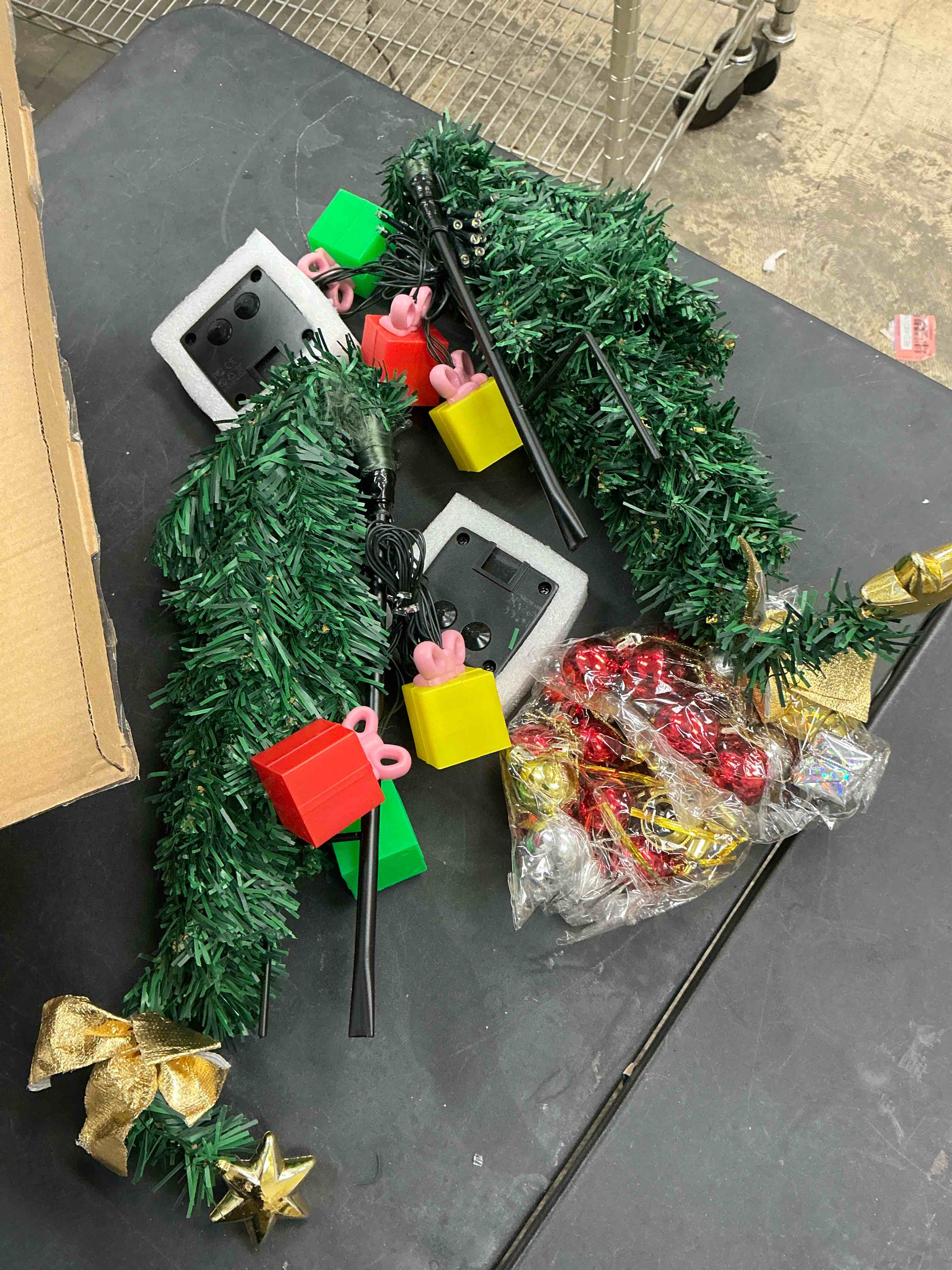 Condition photo showing Good Condition for 2 Packs 30in Outdoor Christmas Trees, Small Pre-Lit Artificial Xmas Tree, Holiday Decor with Stake, Warm White & Waterproof String Lights, Red Balls & Berries, Pine Cones, Battery Operated, 2.5FT