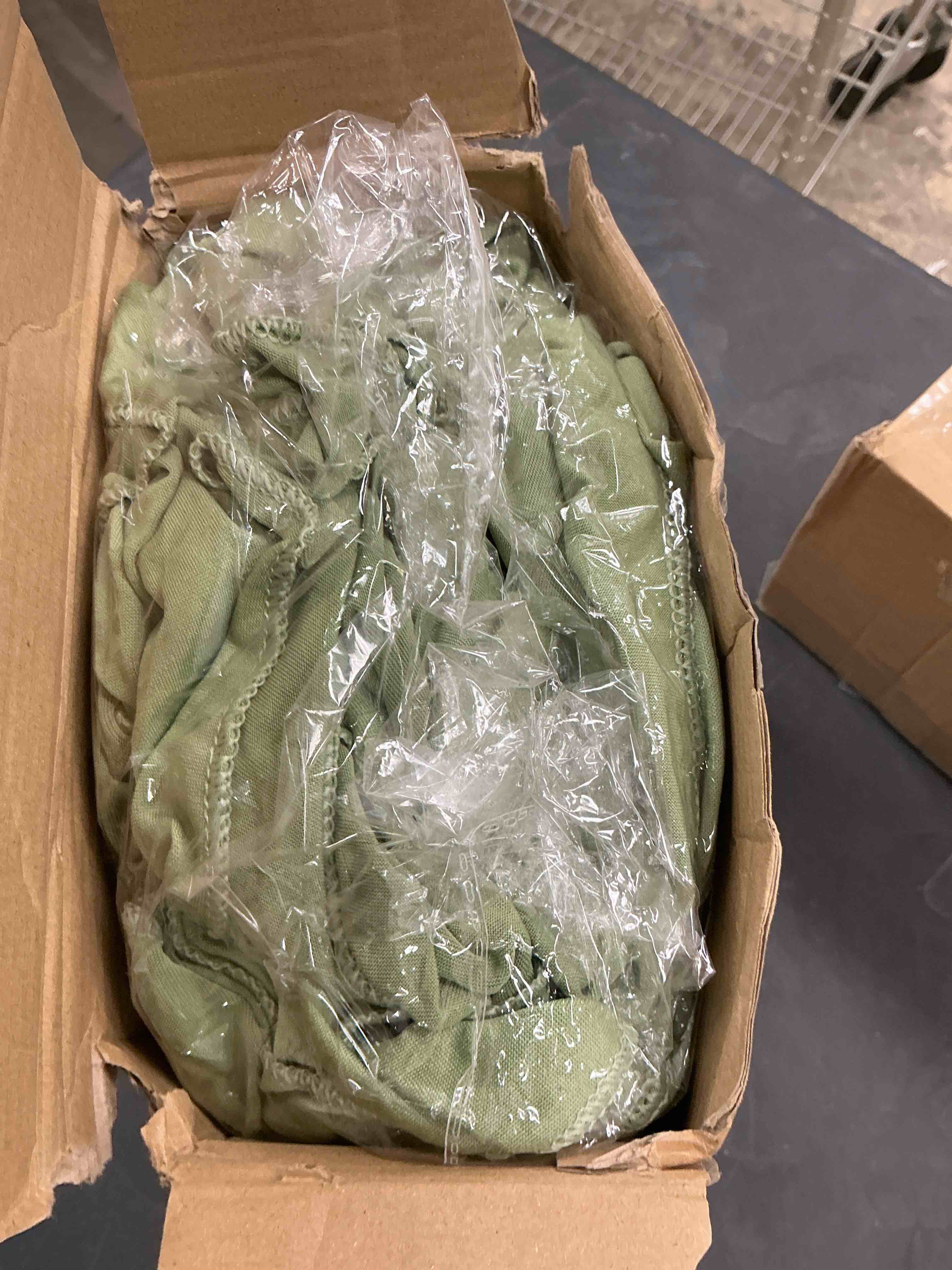 Condition photo showing Good Condition for Kinlop 50 Pcs Spandex Chair Sashes Bows Chair Bands Slider Sashes for Covers Elastic Bands Ties Without Buckle Decorations for Wedding Party Events Ceremony Birthday(Sage Green)