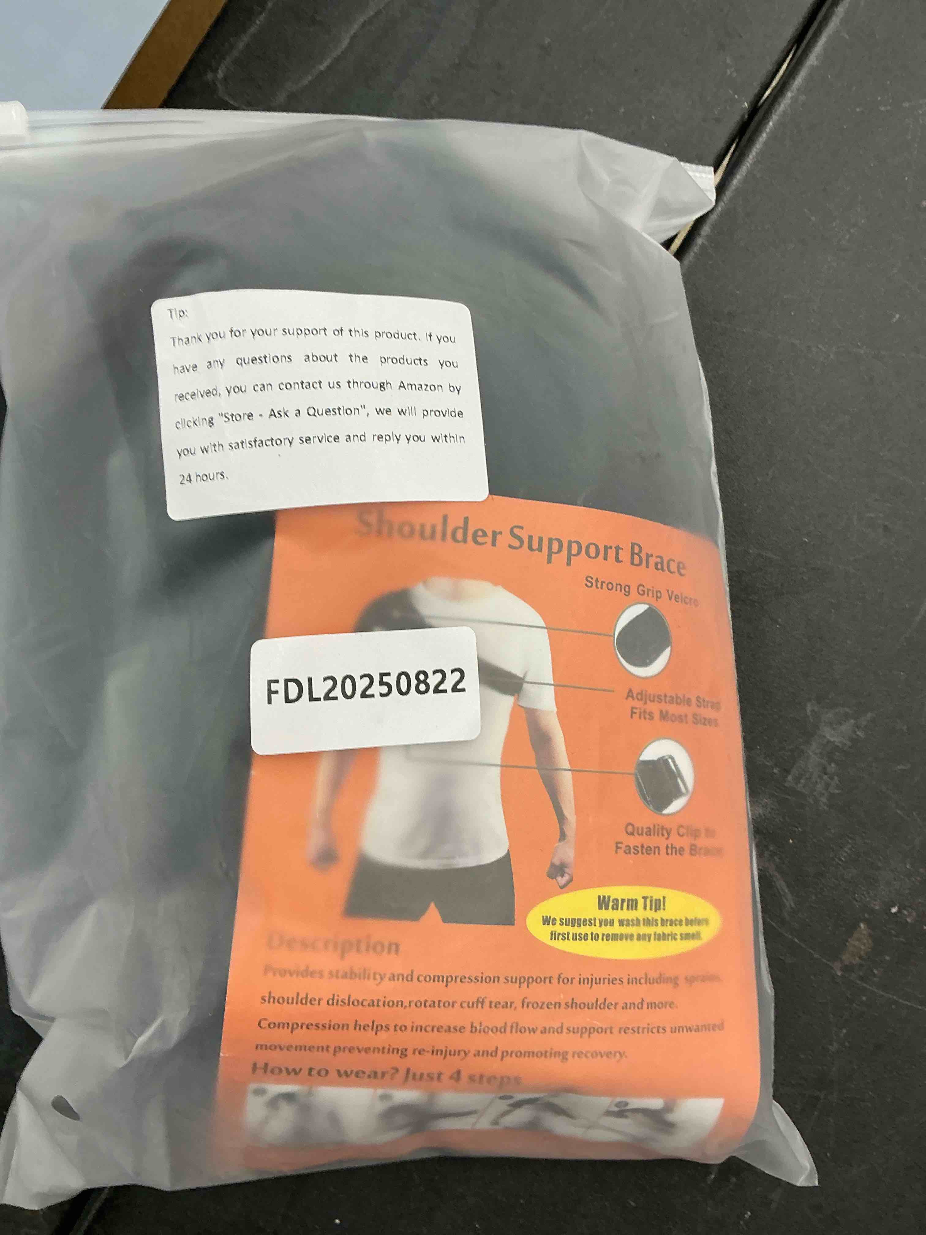 Condition photo showing Good Condition for Shoulder Brace for Men and Women for Torn Rotator Cuff,Arm Sling Shoulder Immobilizer,Shoulders Compression Sleeve and Support For Pain Relief,Adjustable,Suitable for Both Left and Right Arms (1, Black) Black 1