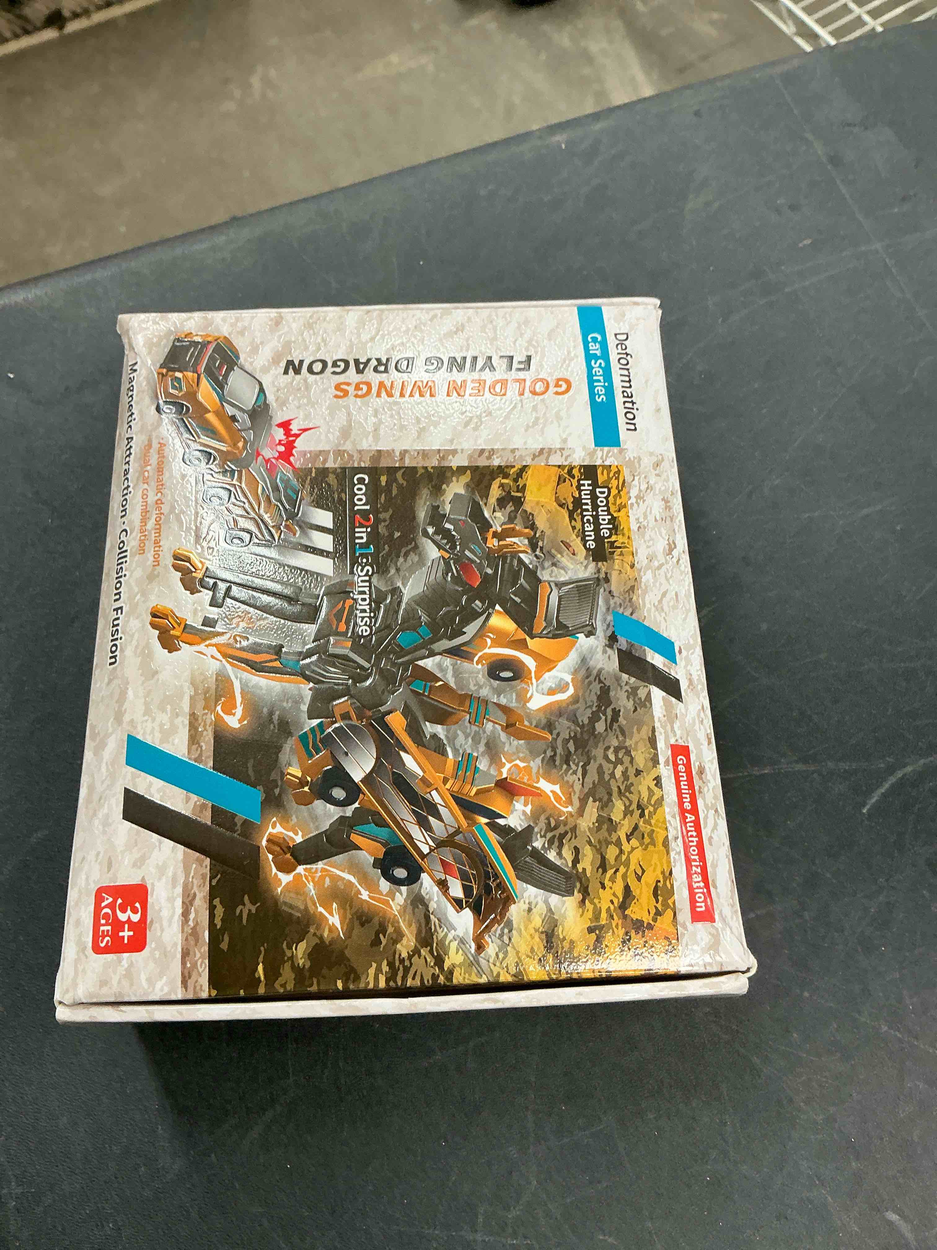 Condition photo showing Good Condition for Collision Transforming Dinosaur Car Toy, 2 Magnetic Cars Transform into Dinosaur Toys for Kids Toddler Fun Deformation Robot Dino Car Christmas Birthday Gift Toys for Boys Girl(Golden Dragon)