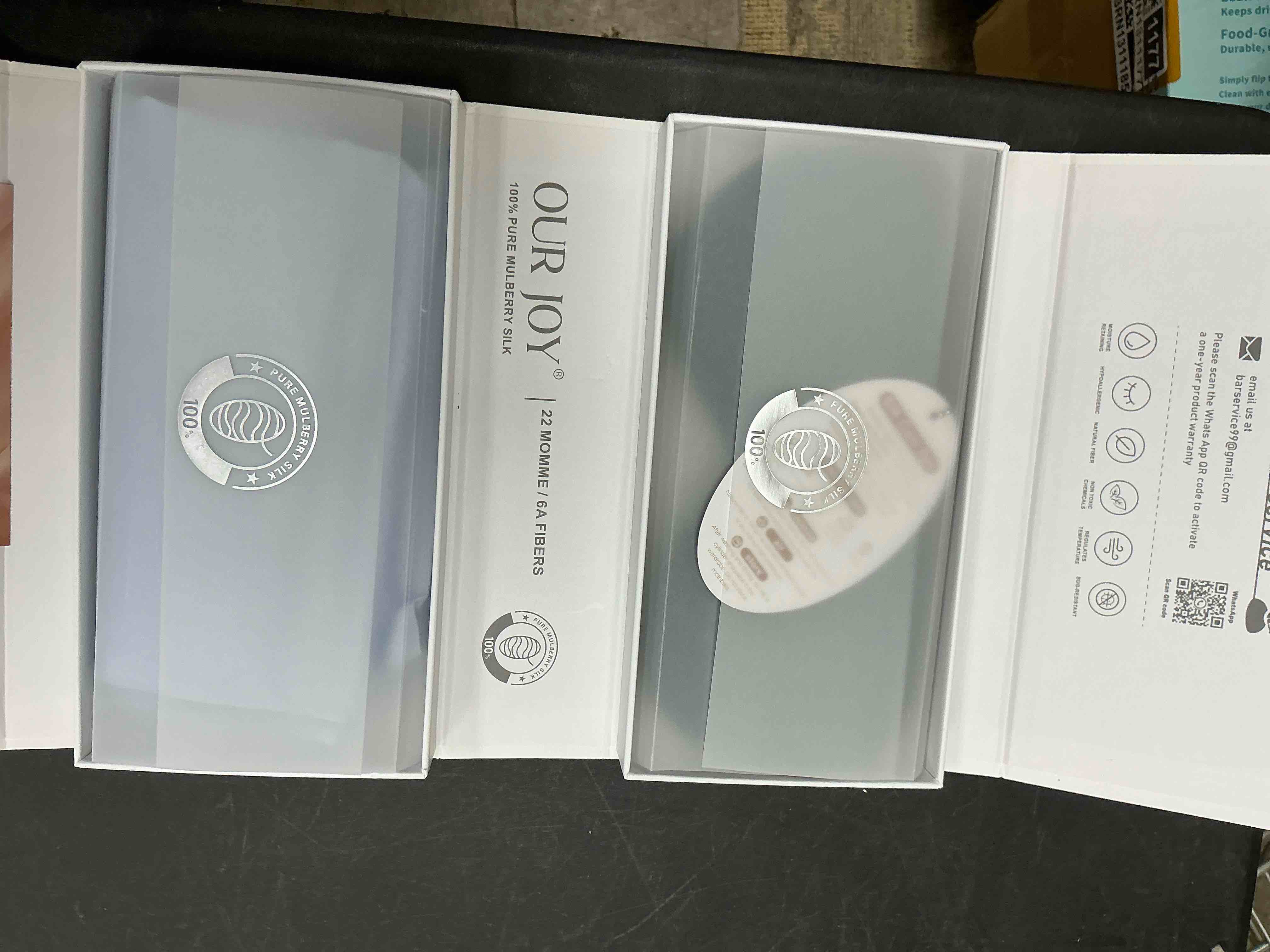 Condition photo showing New/Like New for 100% Mulberry Silk Pillowcase 22 Momme (SGS Certified) with Free Silk Eye Mask - Luxury Gift-Ready Folded Packaging, Cooling Pillow Cover for Hair & Skin Care (Ash Blue, Standard (1 Pack))