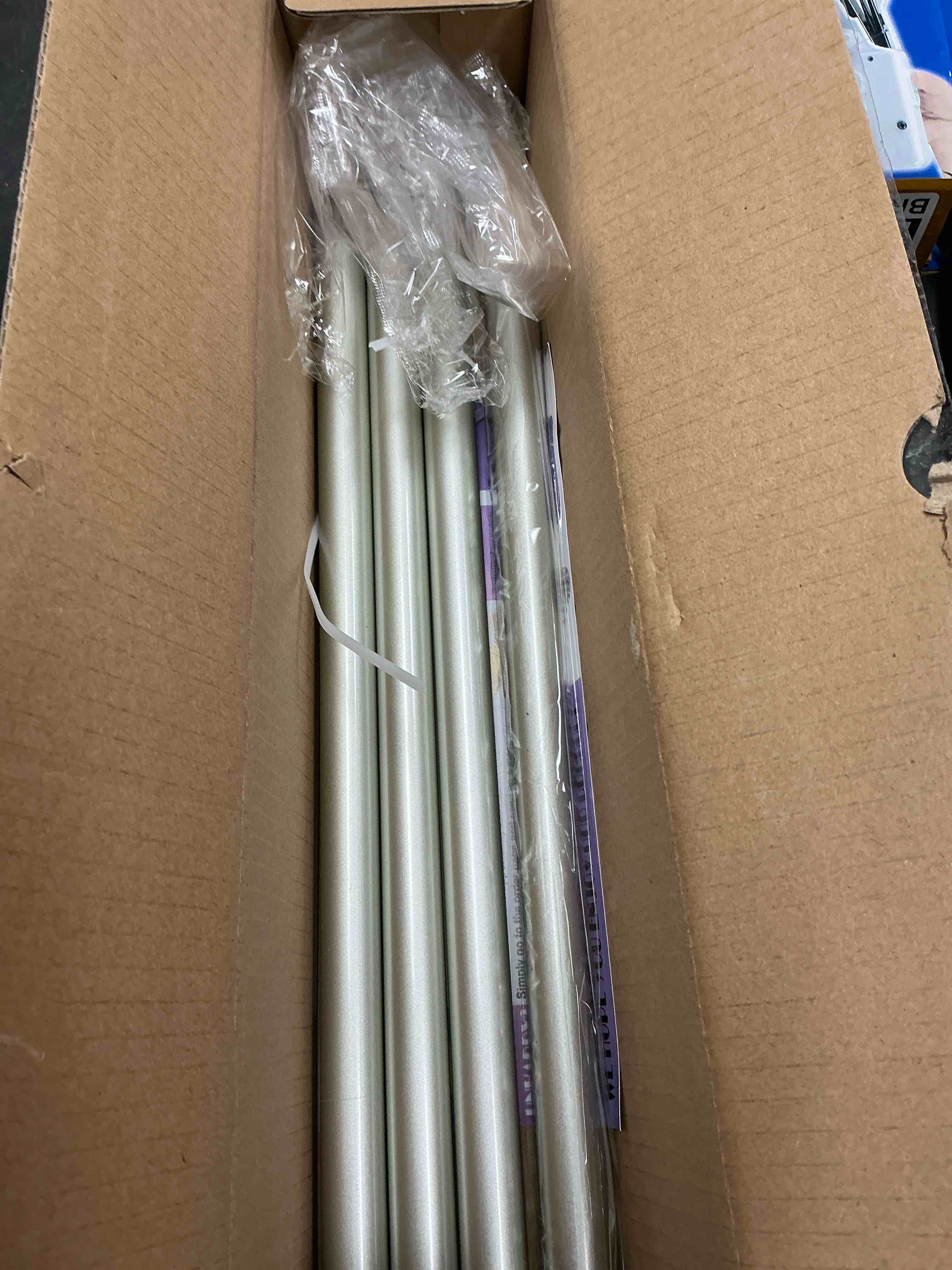 Condition photo showing New/Like New for Silver Decorative Crystal Curtain Rods:36-88 Inch Heavy Duty Adjustable Window Curtains Rods for Bedroom Living Room,Nickel Modern Girly Acrylic Drapery Rods Set with Sheer Bling Foil Finials 36-88" ( 1pack ) Silver