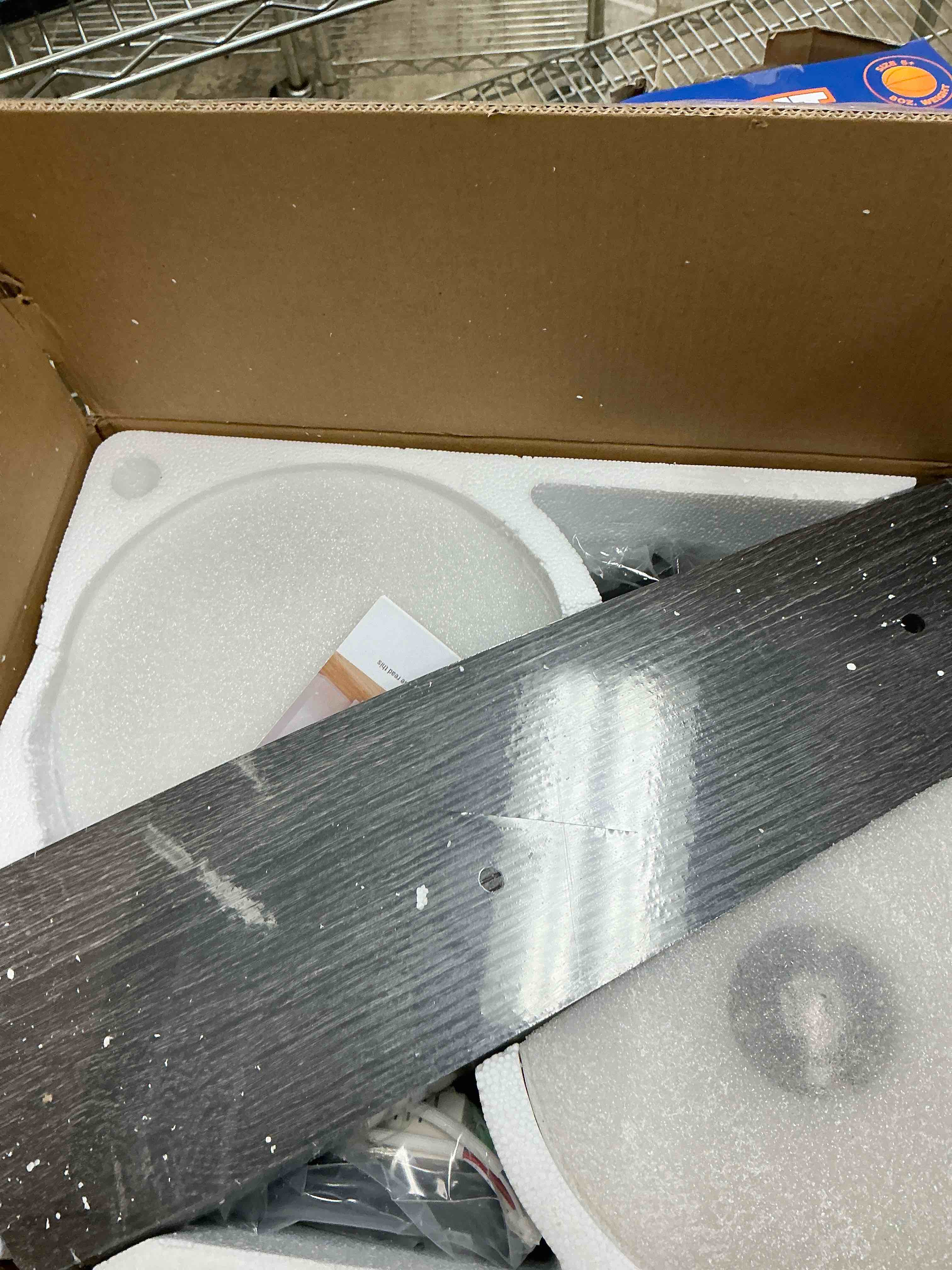 Condition photo showing New/Like New for Ceiling Fans with Lights, 48 inch Low Profile Ceiling Fan with Light and Remote Control, Flush Mount RGB Dimmable Light, Noiseless, Black Ceiling Fan for Bedroom Indoor/Outdoor Use