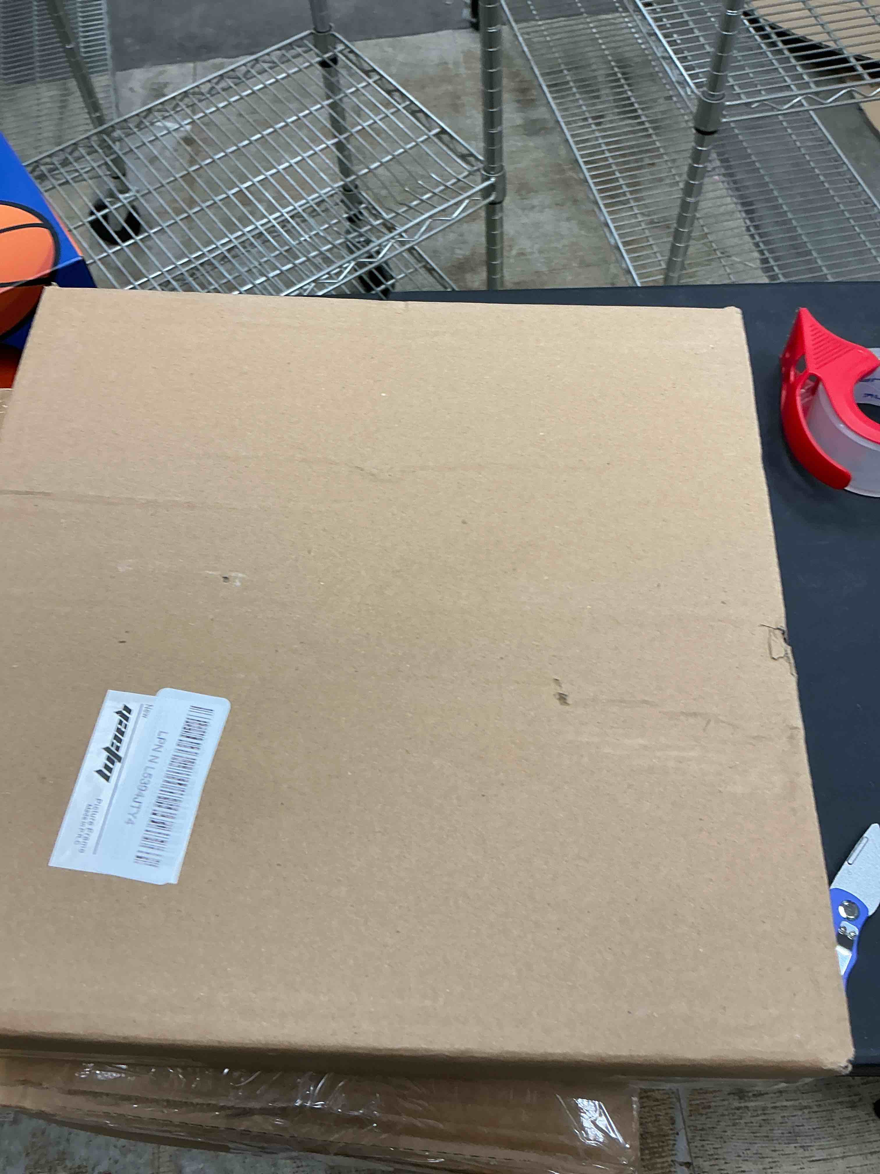 Condition photo showing New/Like New for Yaetm 10x10 Square Picture Frame with Double Floating Ivory Mat 4x4, Brown Wood Grain Photo Frame with HD Tempered Glass for Wall Gallery, Home and Office, Wall Mounting, 3 Pack 10"x10" matted to 4"x4"-3 pack Brown