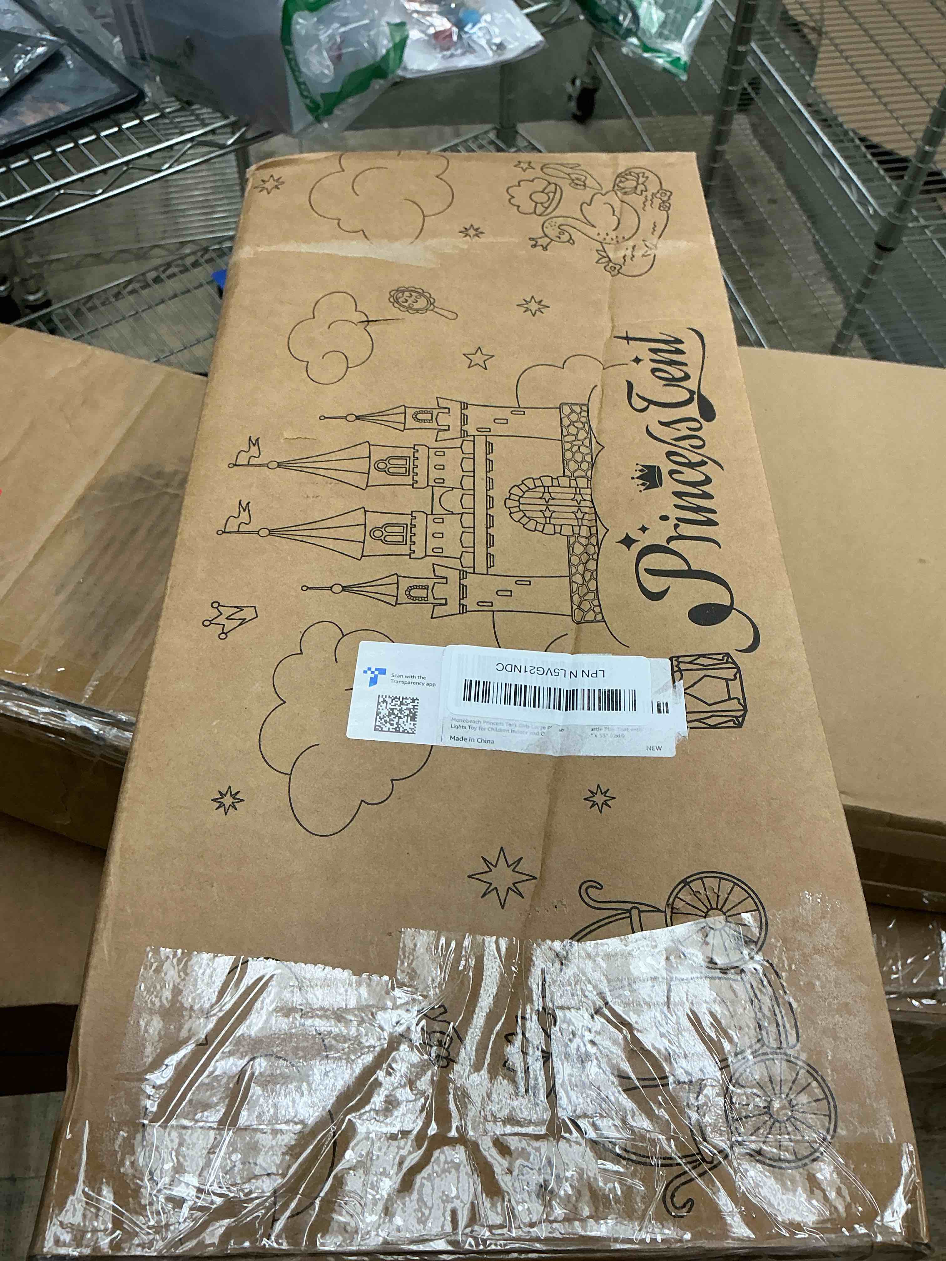 Condition photo showing Good Condition for Monobeach Princess Tent Girls Large Playhouse Kids Castle Play Tent with Star Lights Toy for Children Indoor and Outdoor Games, 55'' x 53'' (DxH) 01 Pink Tent with Little Star Lights