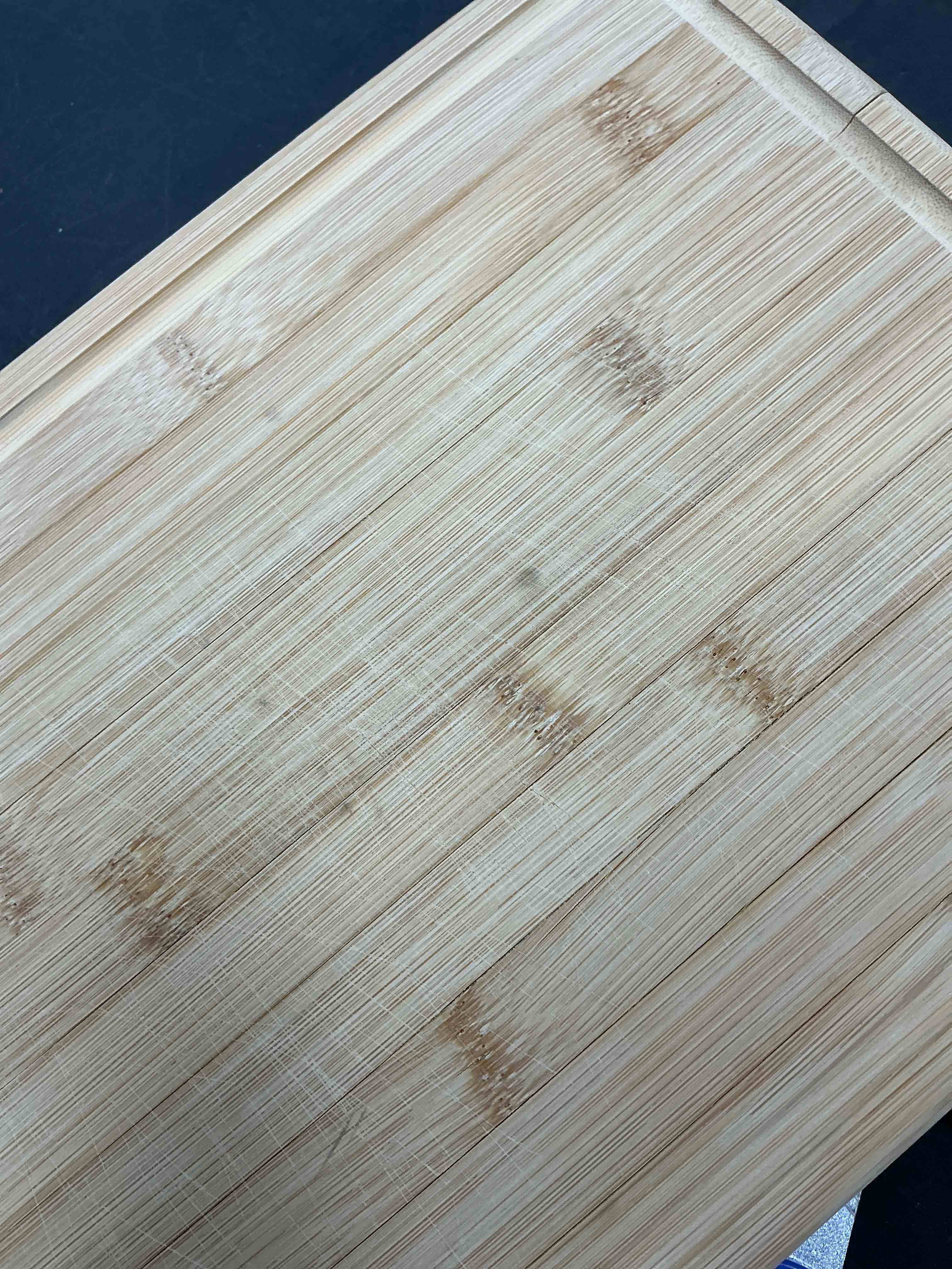 Condition photo showing Good Condition for 3 Packs Bamboo Cutting Board Set Non Toxic Wood Cutting Boards for Kitchen with Juice Grooves Built-