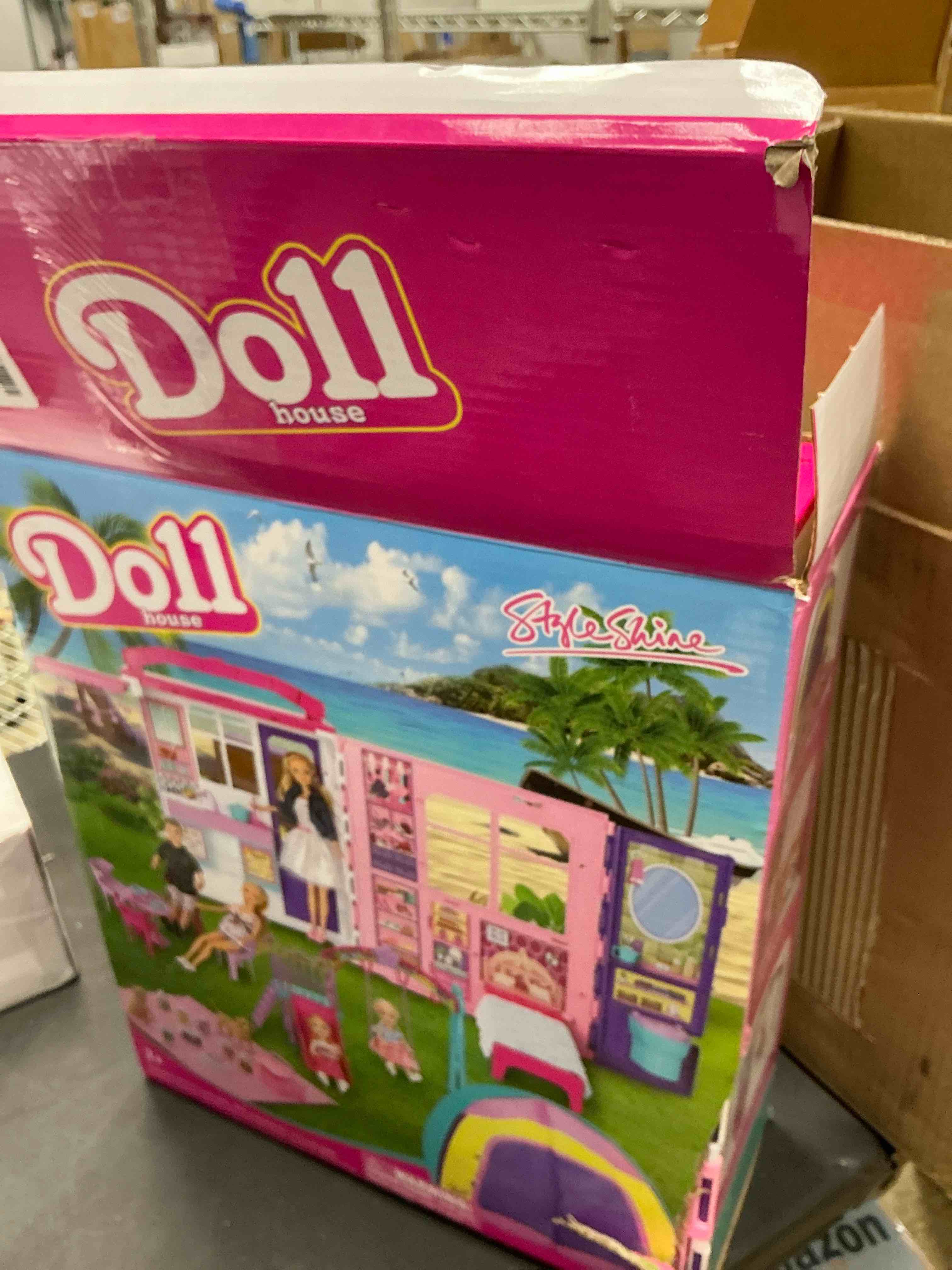Condition photo showing Good Condition for Doll House Portable & Foldable Dollhouse w/ 60+ Pcs & 2 Dolls, Play House Toy with Bedroom Kitchen Furniture Camping Playset, Playhouse Birthday Gift for Girl Kid Toddler