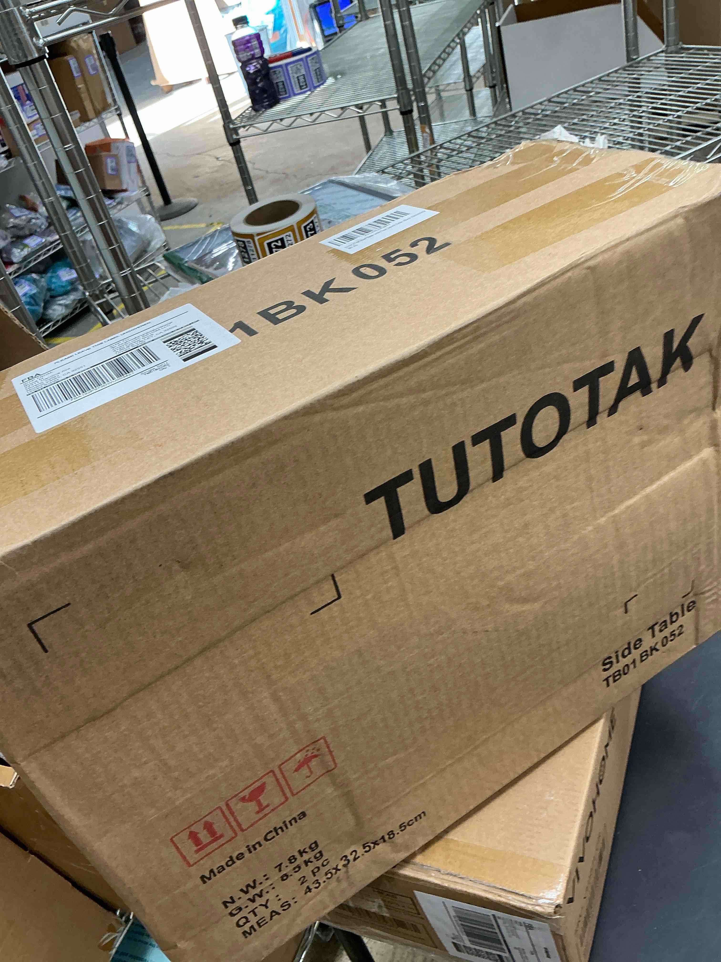 Condition photo showing New/Like New for TUTOTAK End Table with Charging Station, Side Table with 2 USB Ports and Outlets, Nightstand with Cloth Drawer, Set of 2, Couch Table, Black TB01BK052 2 PCs with Plug Black