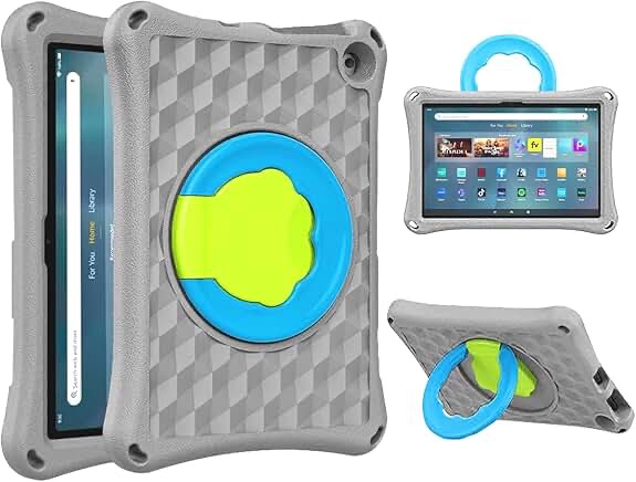 riaour 10 inch tablet case for kids.(2023/2021 release).light weight anti slip shockproof kids friendly case.incompatible with ipad samsung tcl 10in tablet.(grey)