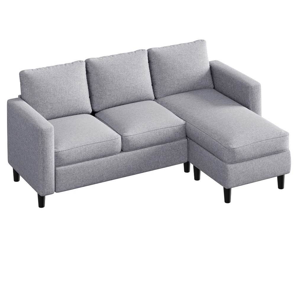 Condition photo showing Good Condition for Sobaniilo Sectional Sofa Free Combination Sectional Couch Small L-Shaped Linen Fabric Sofa for Living Room(Light Gray)