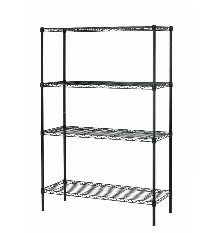 BestOffice 4 Shelf Wire Shelving Unit Garage NSF Wire Shelf Metal Storage Shelves Heavy Duty Height Adjustable for 1000 lbs Capacity Black