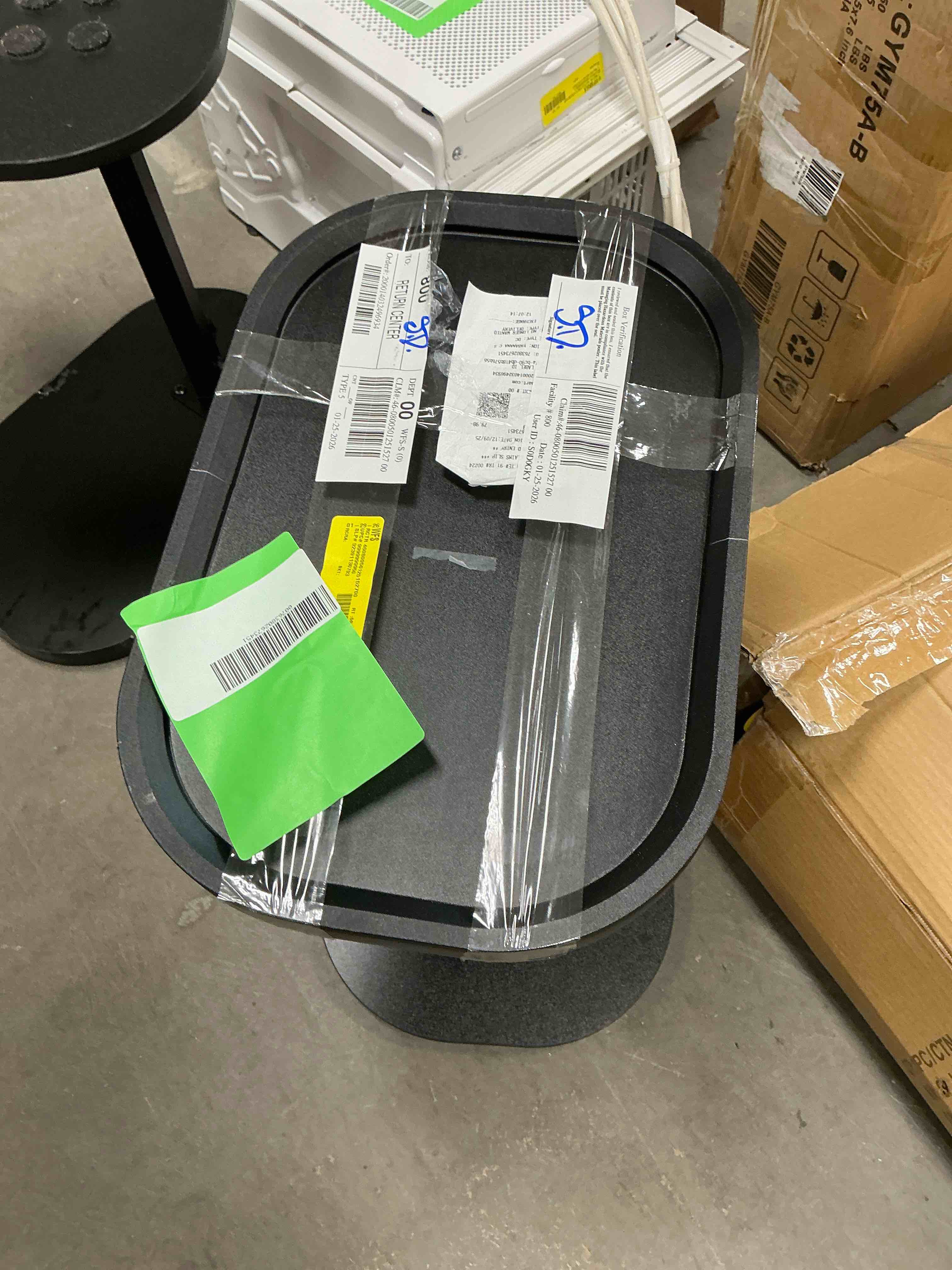 Condition photo showing Good Condition for Yabanana C Shaped Side Table End Table, 360° Swivel and Adjustable Height Side Table Sofa Table for Couch(Black)