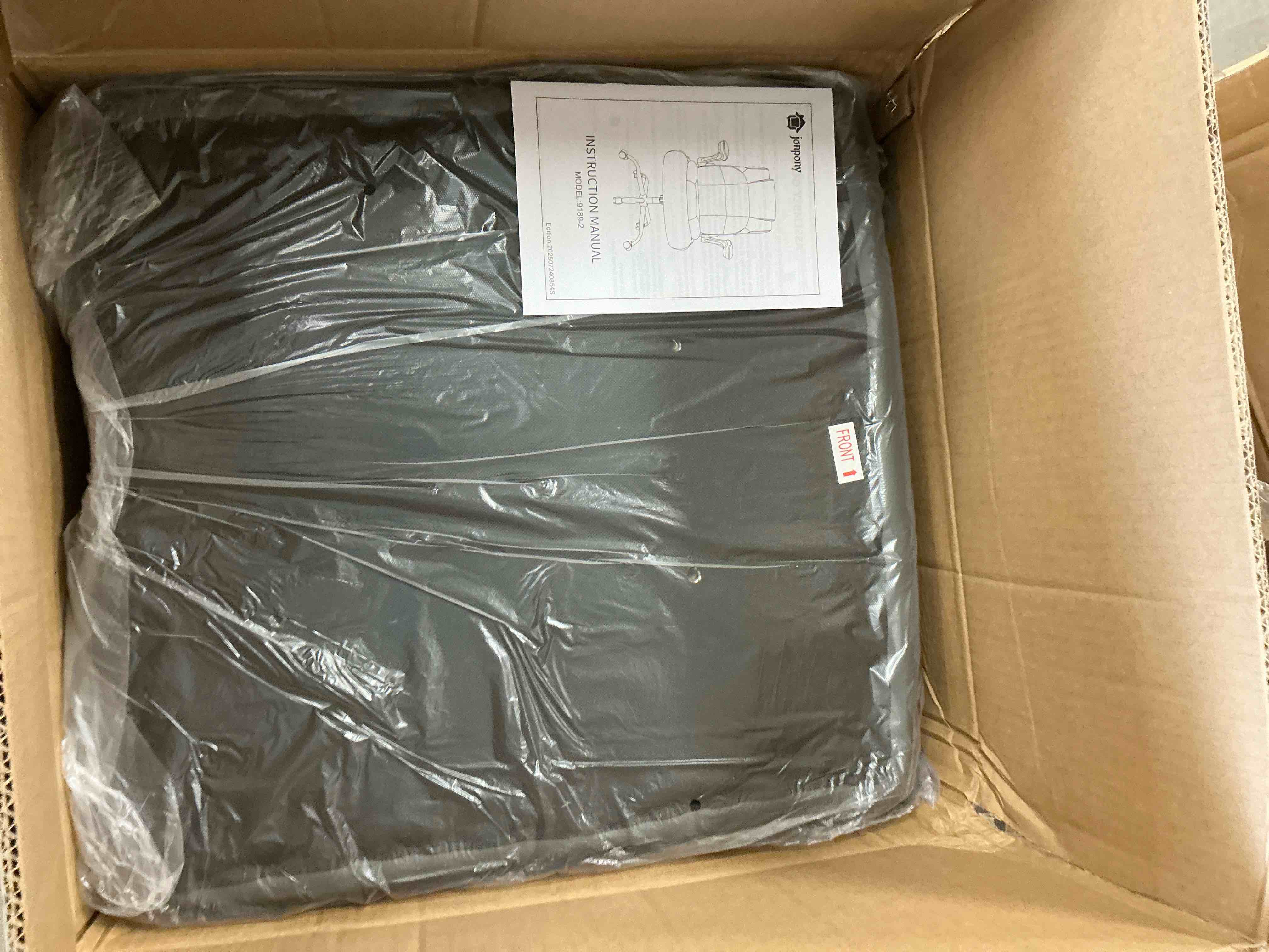 Condition photo showing New/Like New for JONPONY Leather Office Chair, Big and Tall Office Chair 400LBS Wide Seat Ergonomic Computer Desk Chair High Back Executive Leather Chair Adjustable Task Chair Lumbar Back with 1-Year Warranty, Grey