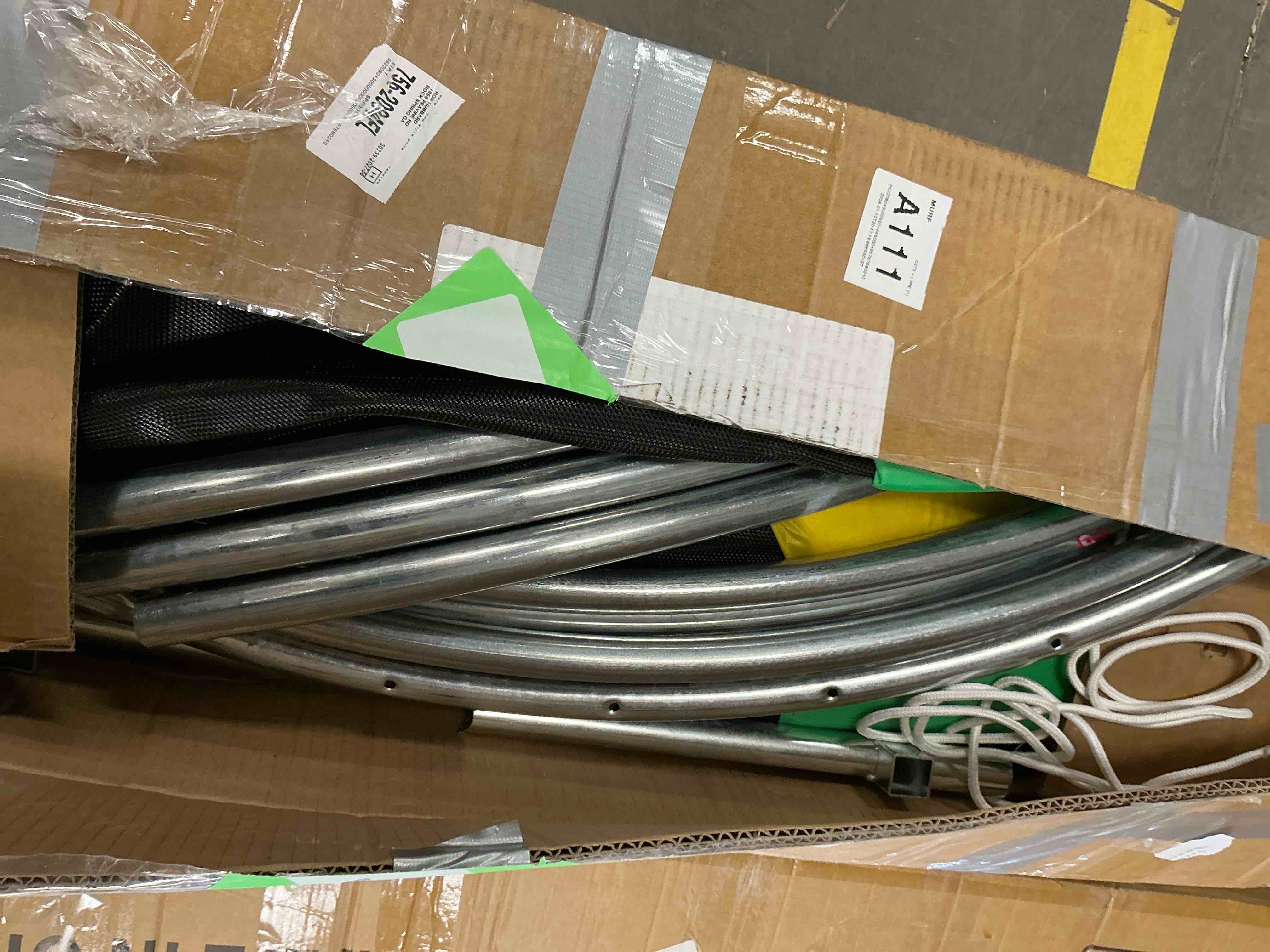 Condition photo showing Good Condition for Trampoline for Kids with Enclosure Net, 55" Toddler Mini Trampoline, 440lbs Capacity, Indoor/Outdoor Use, Safe and Easy to Assemble