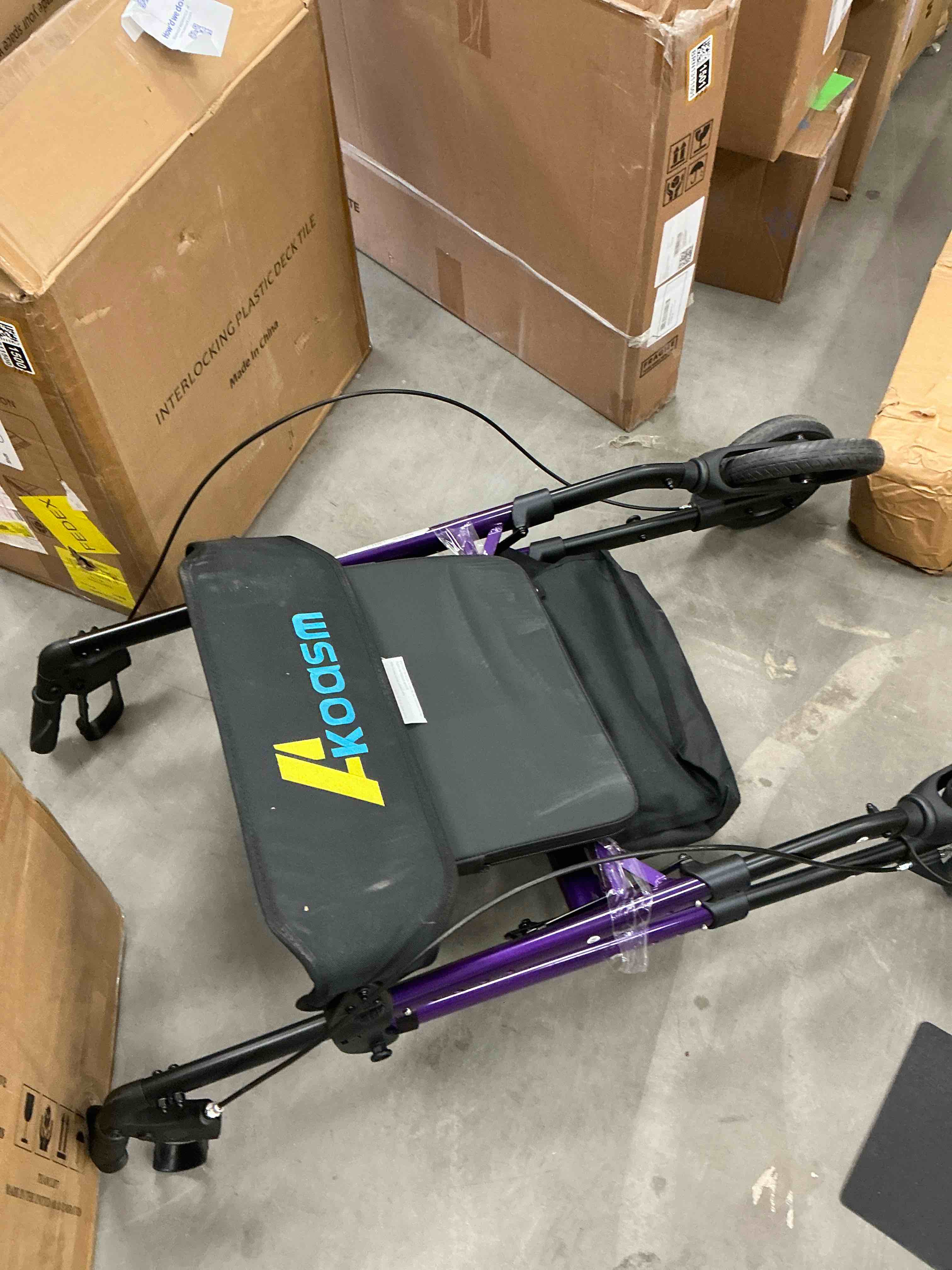 Condition photo showing Good Condition for Walkers for Seniors with Seat Adjustable Rollator Walker with 8" Wheels, 300 lbs Capacity, Foldable Rolling Walker(Purple)