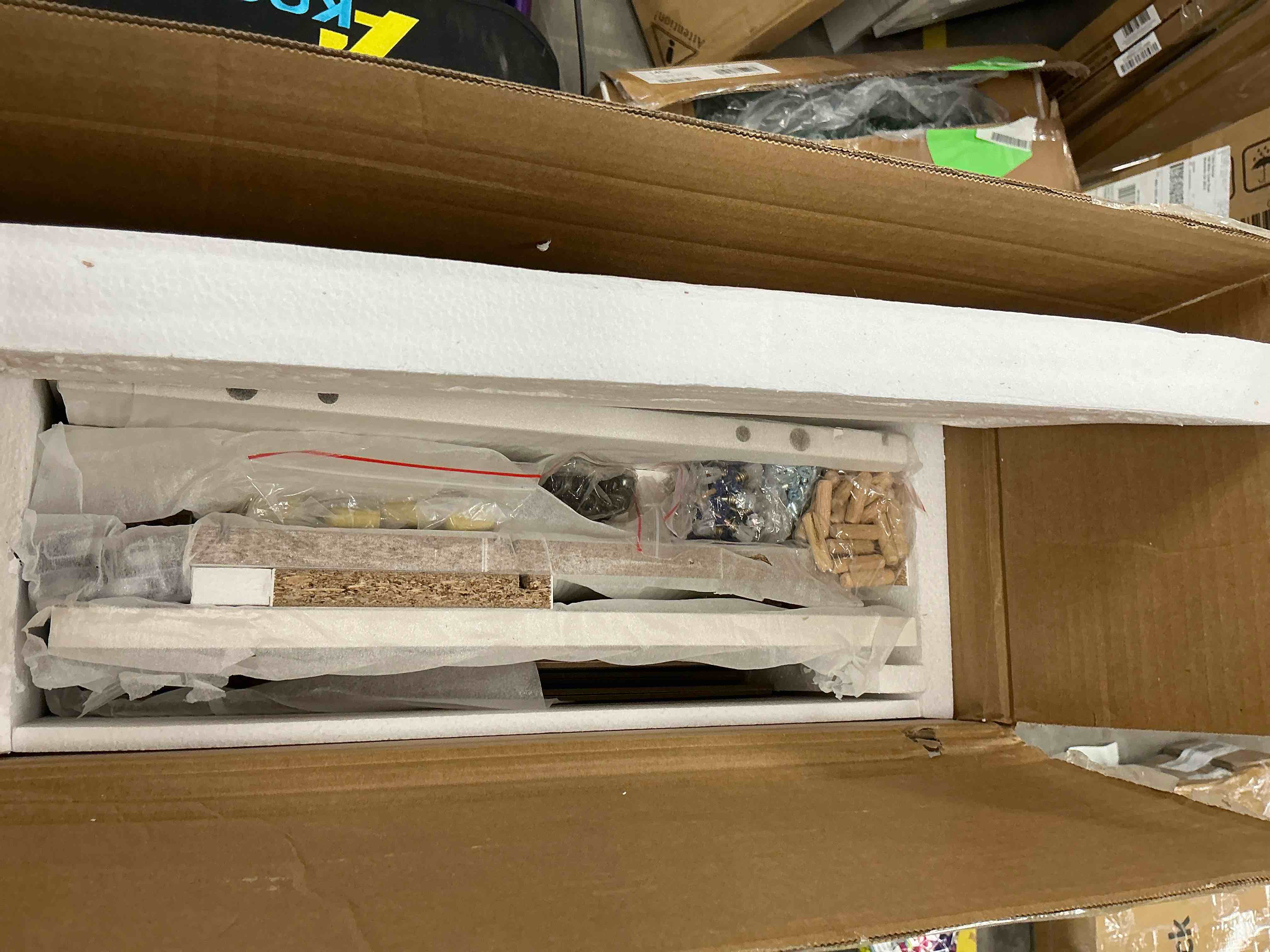 Condition photo showing New/Like New for Dressers for Bedroom, Heavy Duty 4-Drawer Wood Chest of Drawers, Modern Storage Bedroom Chest for Kids Room, White Vertical Storage Cabinet for Bathroom, Closet, Entryway, Hallway, Nursery, L2028