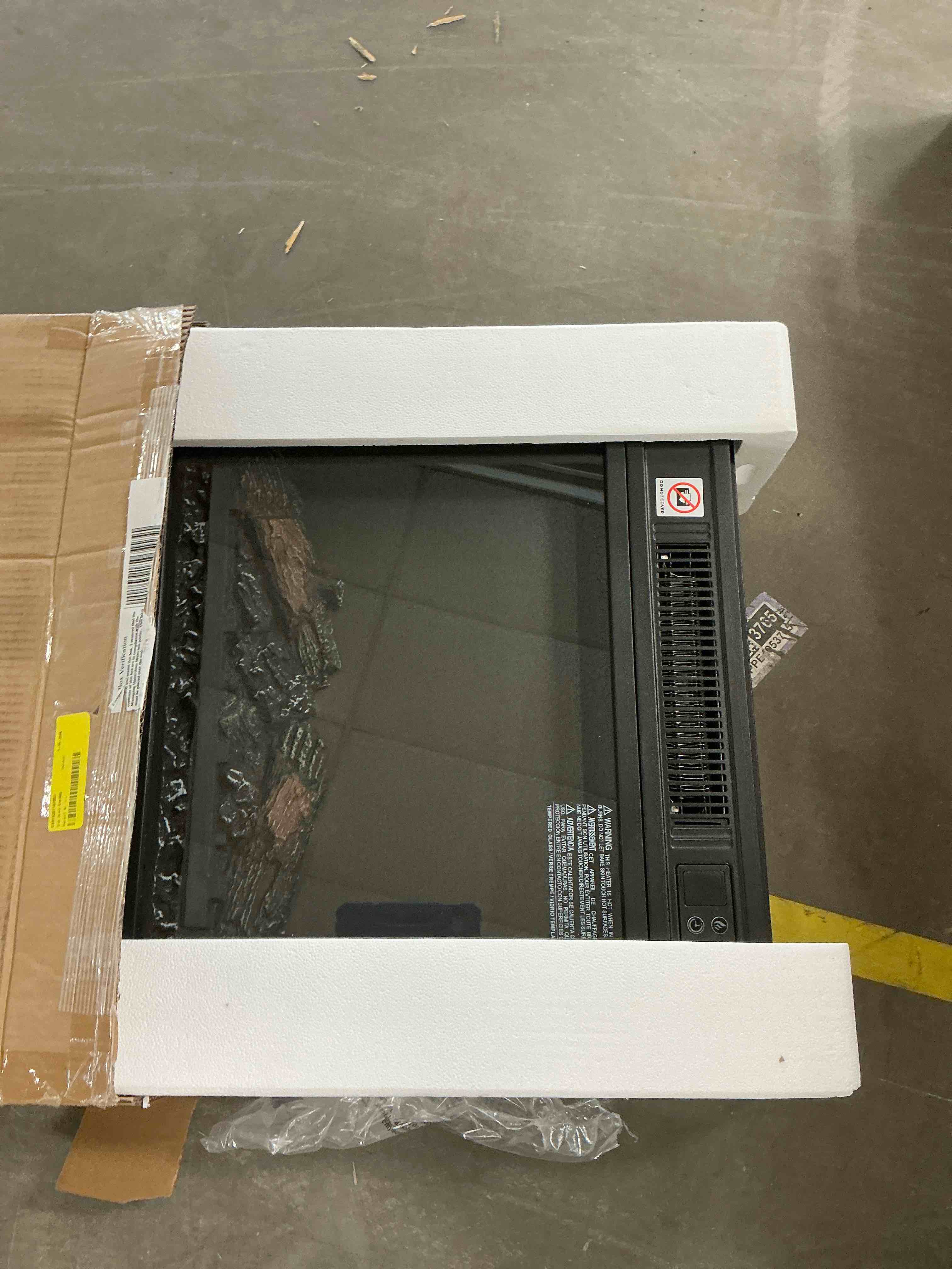 Condition photo showing Good Condition for VINGLI 27'' Electric Fireplace with Mantel, Freestanding Heater with Remote, Timer, Realistic Flame & Adjustable Temperature for Home Bedroom Living Room Indoor, 1400W