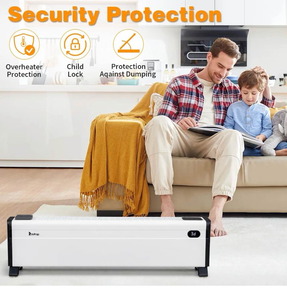 Condition photo showing New/Like New for Ktaxon 32 Baseboard Heater 1500W Electric Baseboard Space Heater with 3 Heat Settings Remote Control Built-in Humidifier 12H Timer Tip-Over Switch for Indoor Bedroom Office Home White