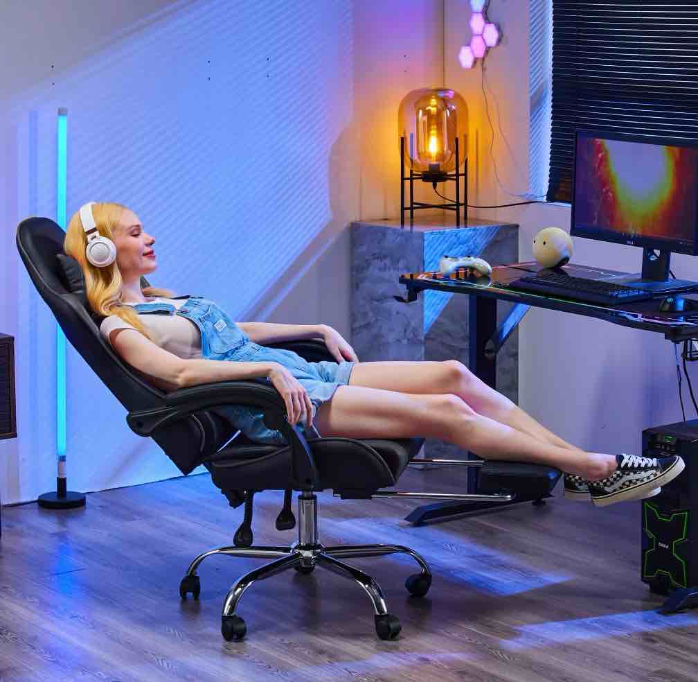 Condition photo showing New/Like New for EDX Ergonomic Gaming Chair High Back Office Chair with Lumbar Support and Adjustable Armrests Swivel Racing Chair, Black and Gray