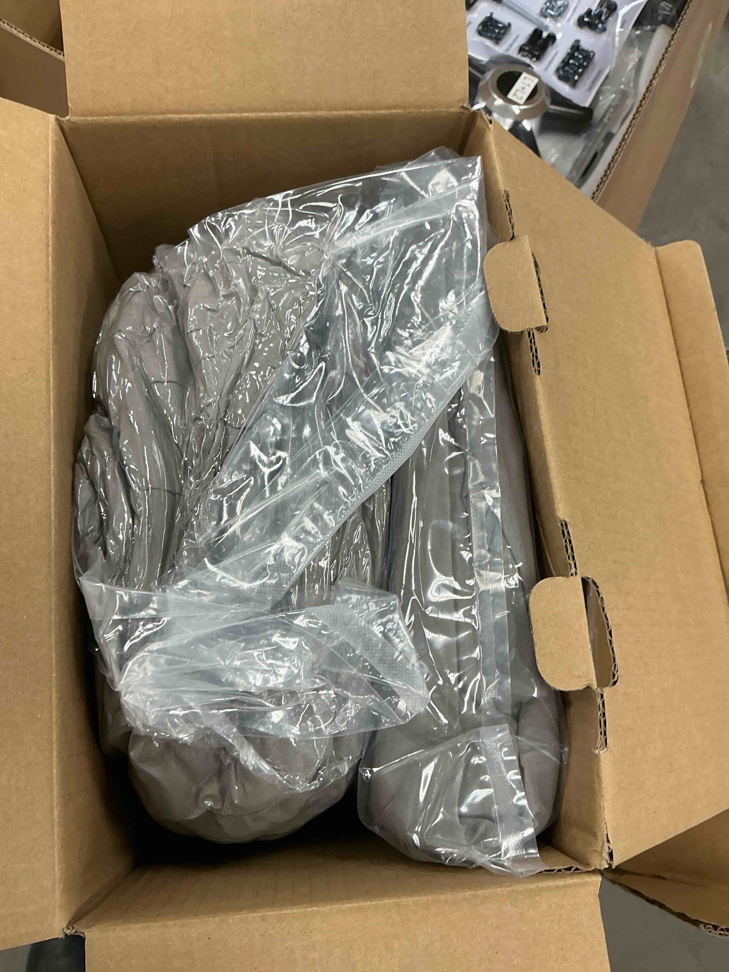 Condition photo showing New/Like New for Baauye Queen Comforter Set, 7 Pieces Gray Comforters, Pintuck Bedding Sets for All Season, Bed in a Bag with Comforter, 1 Fitted Sheet, 1 Flat Sheet, 2 Pillowcases & 2 Shams