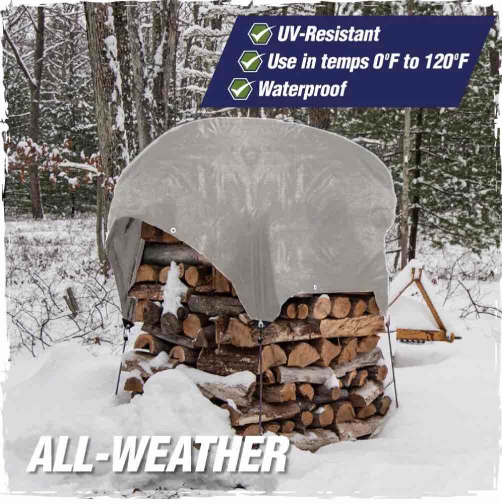 Condition photo showing Good Condition for Rugged Rhino All Weather 100% Waterproof Heavy Duty Tarp, 5 Mil UV Temperature Resistant Tarps, High Durability Multipurpose Cover, for Home Outdoor Patio Winter Leaf Camping, 16x20 1 Pack Silver